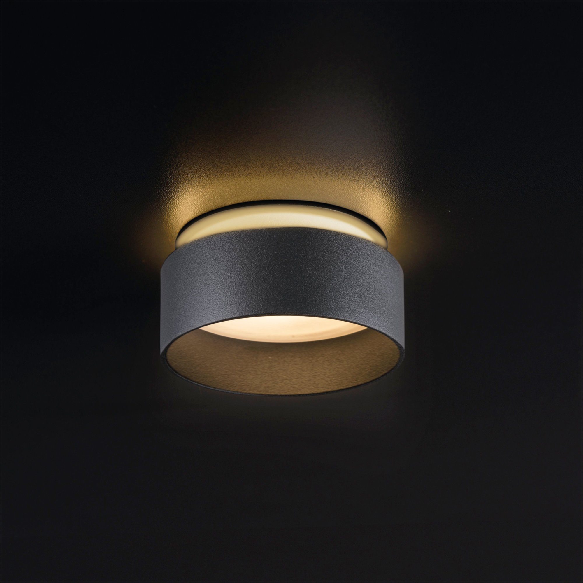 SSC-LUXon LED Aufbaustrahler Design LED Einbauleuchte Sudara schwarz rund indirektes Licht, Neutralweiß, Warmweiß, Tageslichtweiß
