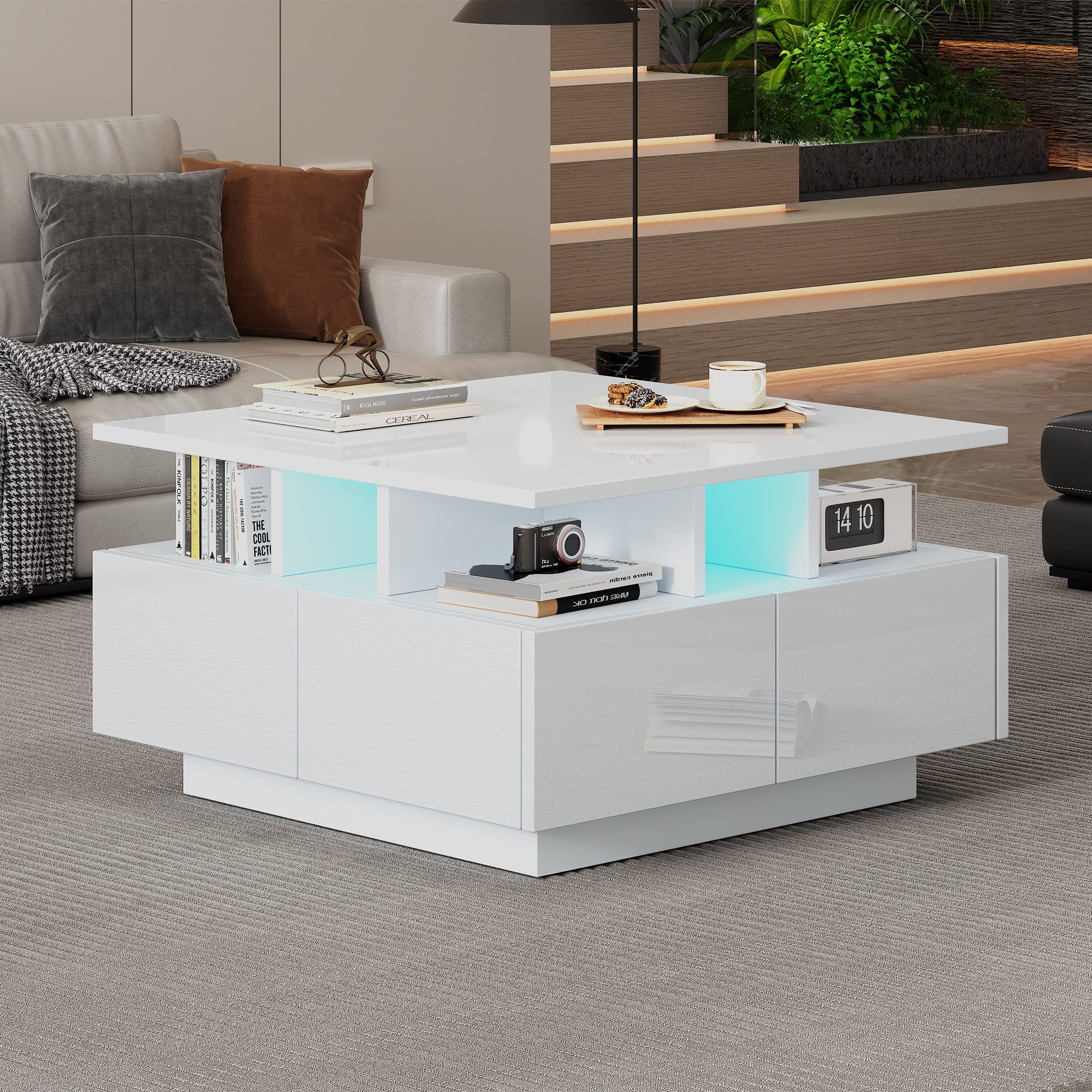 OKWISH Couchtisch Hochglanz Kaffeetisch (Satztisch, Wohnzimmertisch, günstig online kaufen