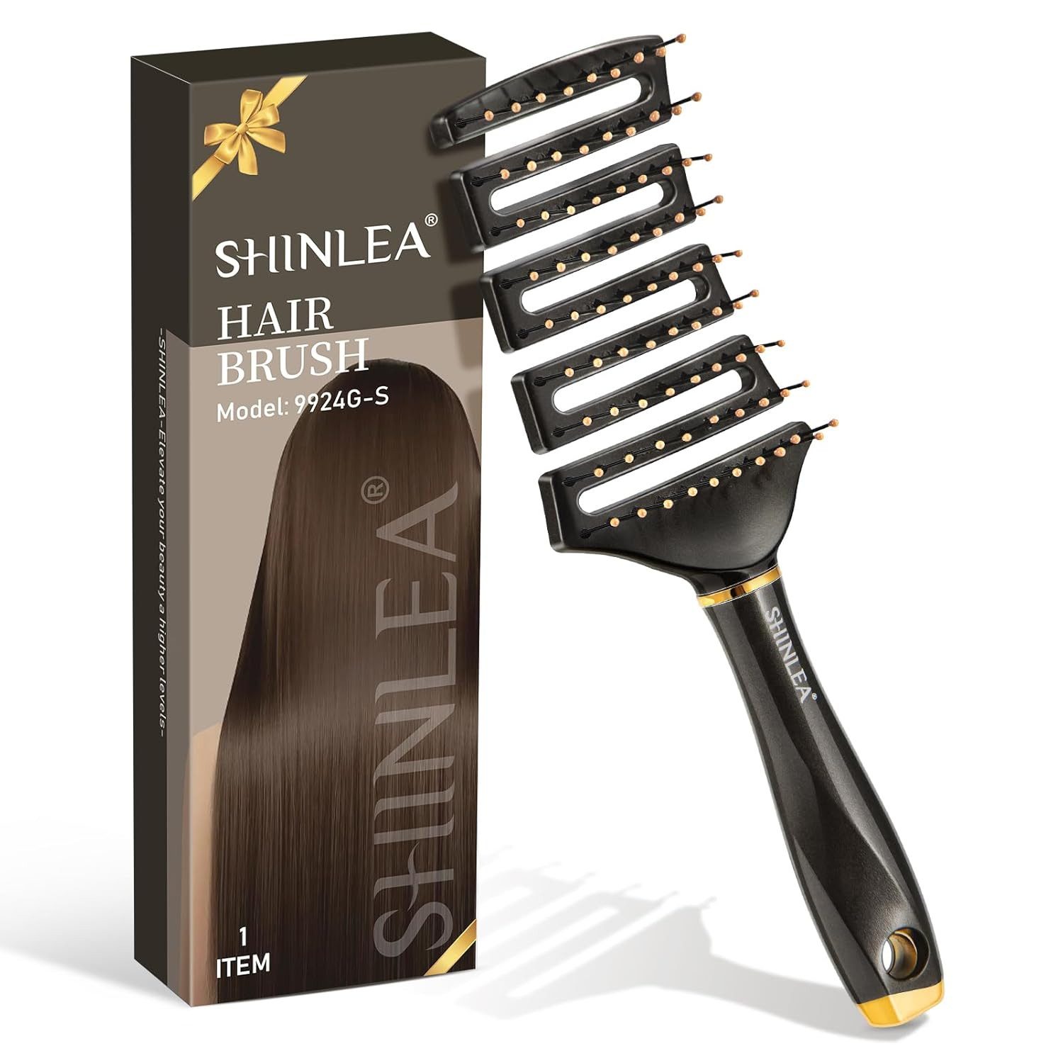 SHINLEA Griffkamm Haarbürste ohne Ziepen, geeignet für dickes, langes und lockiges Haar, Anti-Frizz, Entwirrung, Glättung, Styling, Entfernung von Unterwolle
