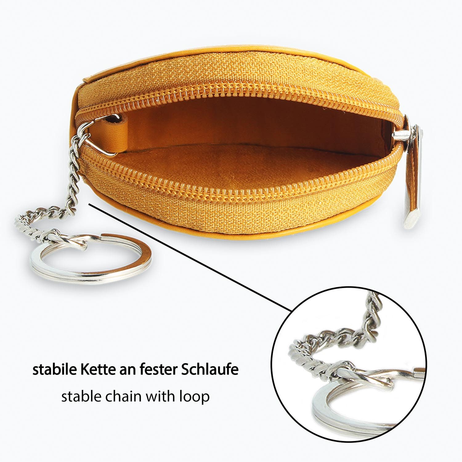 Manage Mini Geldbörse Lächelndes Gesicht Portemonnaie mit Schlüsselring, Geldbeutel klein, Leder, für Kinder, Damen, Herren, Schlüsseletui