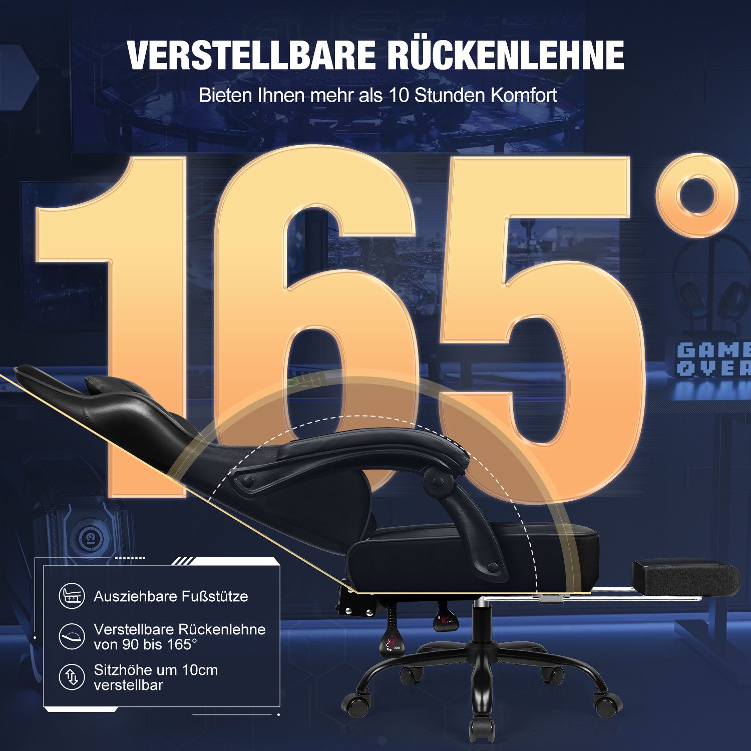 Hiazurm Gaming-Stuhl Gaming Stuhl Chair Gamer Sessel - Ergonomischer Gamer günstig online kaufen