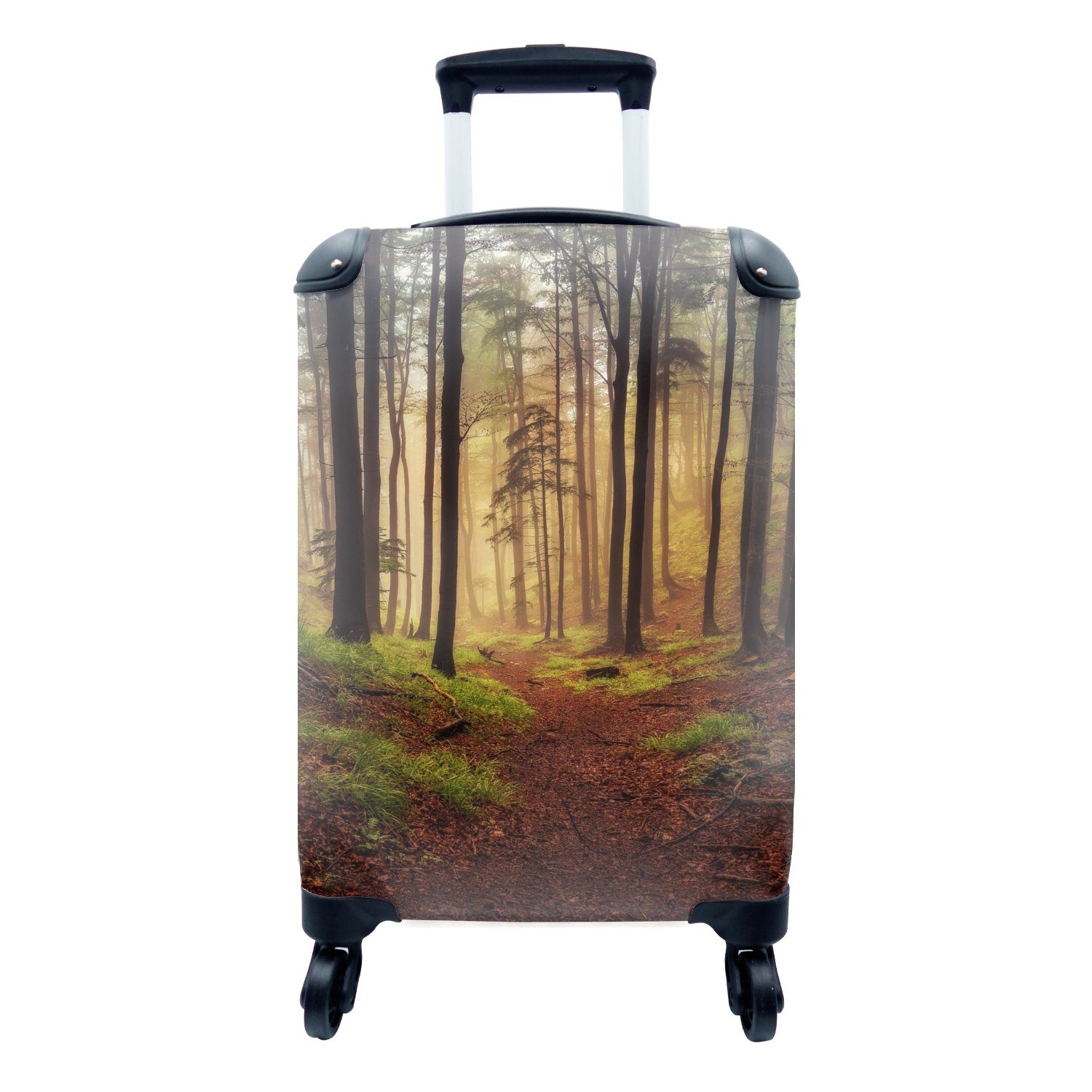 Bäume Rollen, Ferien, Trolley, 4 - für Handgepäck rollen, MuchoWow Wald, mit Natur Reisetasche Handgepäckkoffer Reisekoffer -
