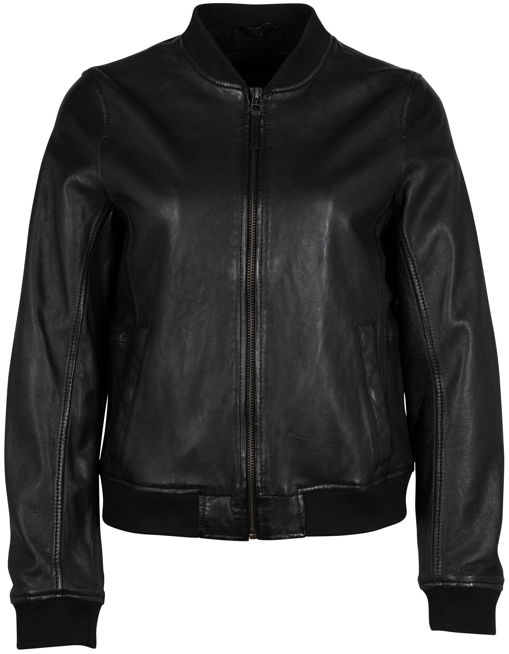 Mauritius Lederjacke MWBjella mit Stehkragen, Reißverschluss, Strickbündche günstig online kaufen