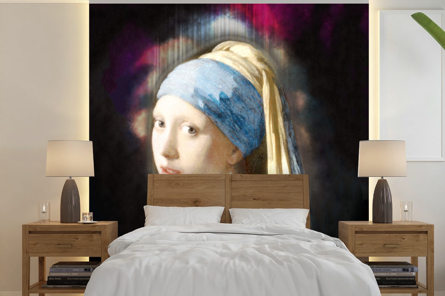 MuchoWow Fototapete Das Mädchen mit dem Perlenohrring - Vermeer - Kunst, Matt, bedruckt, (5 St), Vinyl Tapete für Wohnzimmer oder Schlafzimmer, Wandtapete