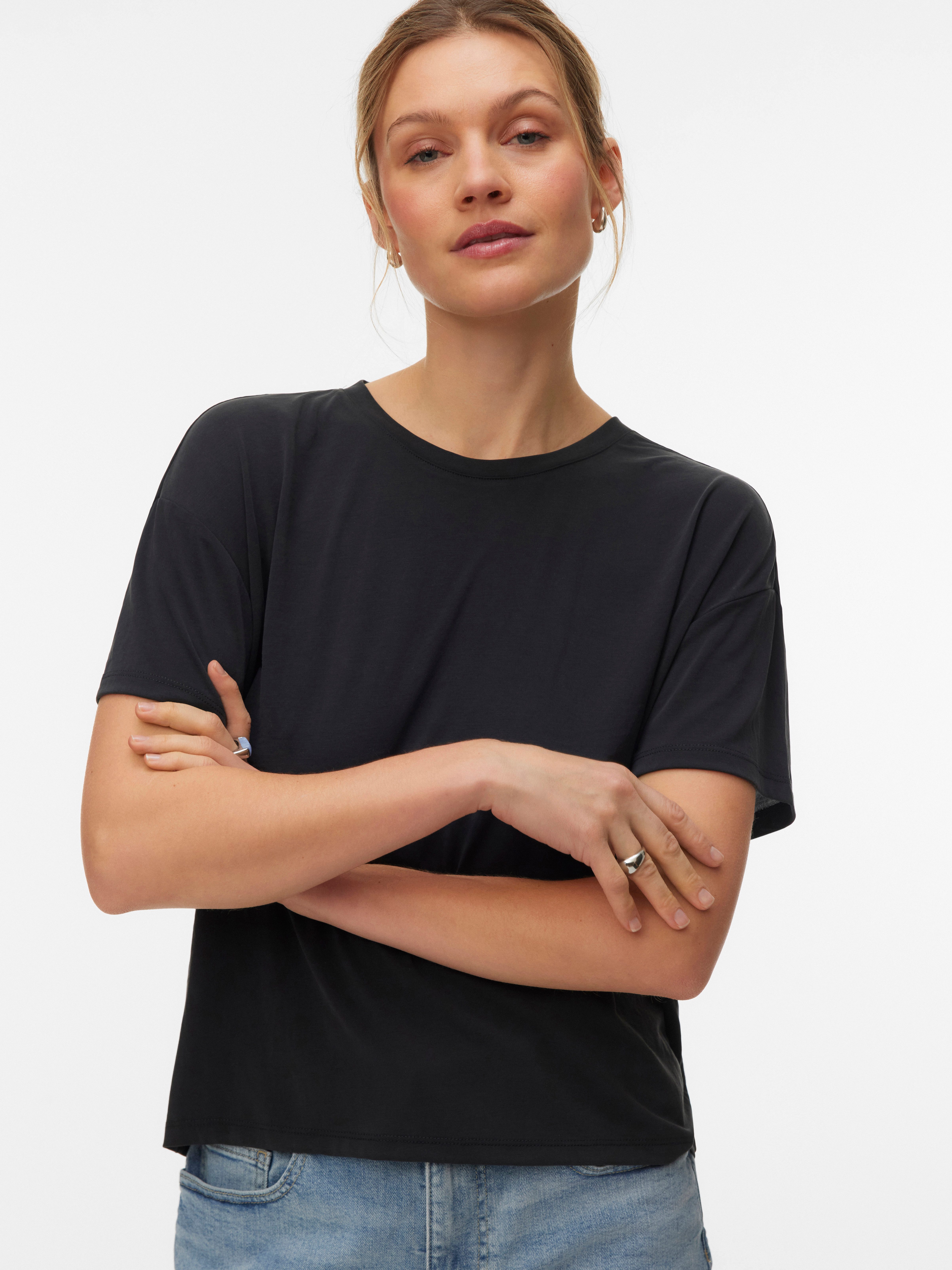Vero Moda Kurzarmshirt VMFILLI 2/4 TEE JRS NOOS Materialmix, relaxed fit günstig online kaufen