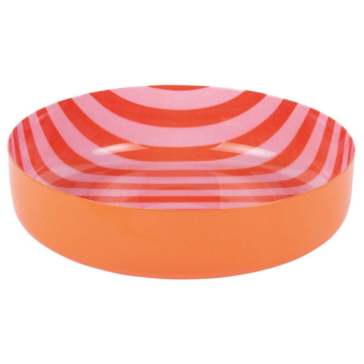 Present Time Servierschale Schale Animado Orange Pink gestreift (18,5cm)