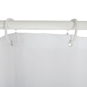 MSV Duschvorhang SCOTT Breite 180 cm, Anti-Schimmel Textil-Duschvorhang, Polyester, 180x200 cm, waschbar