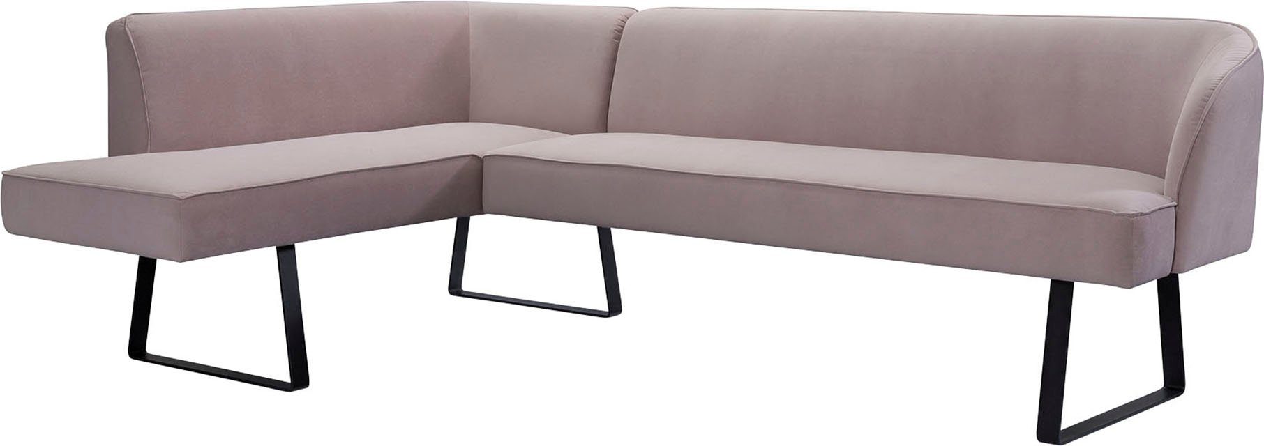 exxpo - sofa fashion Eckbank Americano, mit Keder und Metallfüßen, Bezug in verschiedenen Qualitäten
