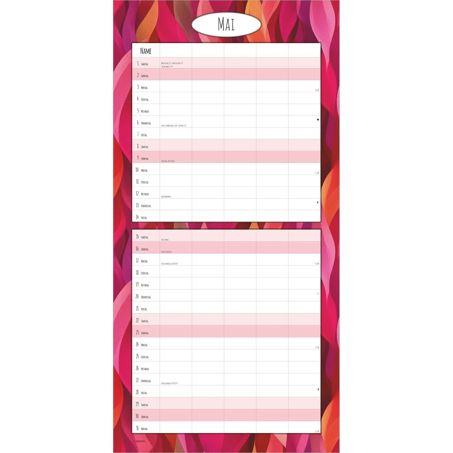 Wandkalender Familienplaner Deluxe 2027 – Bild 4 von 5