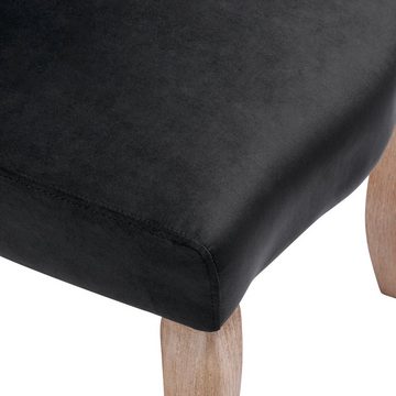 PHOEBE CAT Esszimmerstuhl (Küchenstuhl Polsterstuhl, 2 St), mit Rückenlehne, gepolsterte Sitzfläche, Massivholzbeine, Samt