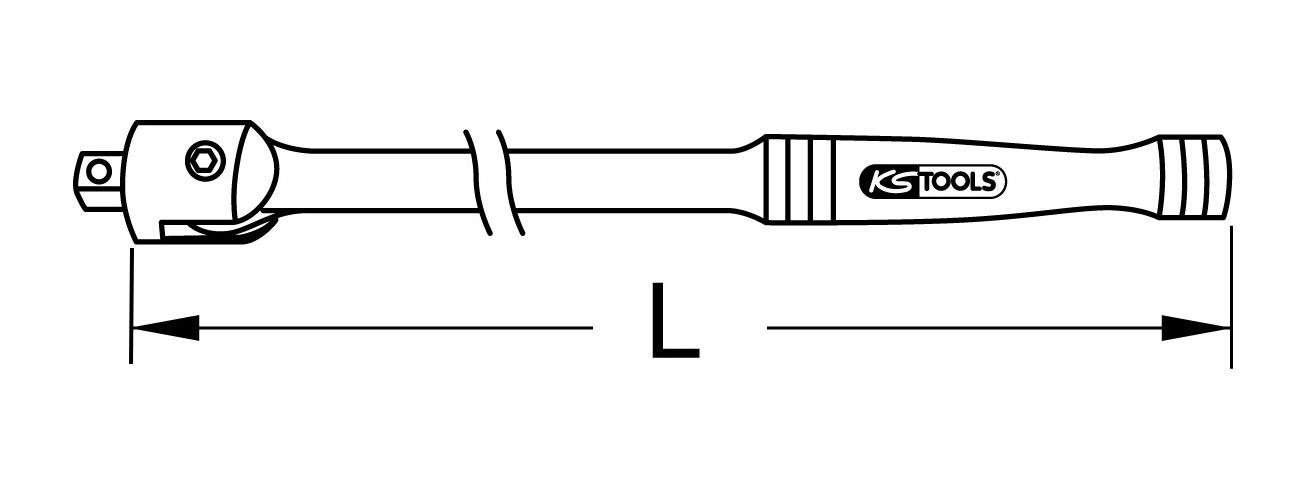 Thumbnail - KS Tools Umschaltknarre 3/8" CHROMEplus Gelenk-Steckgriff, 260mm
