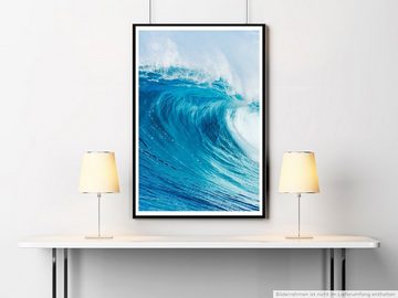 Sinus Art Poster 90x60cm Poster Blaue Meereswelle