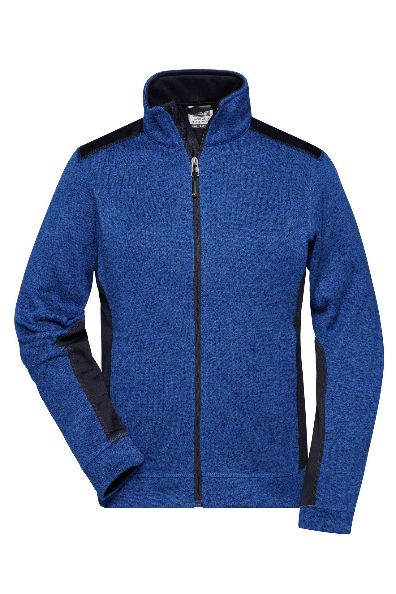 James & Nicholson Strickfleecejacke Leicht taillierte Damen Fleecejacke in modischer Strickoptik JN861 mit elastischen und robusten Softshell-Einsätzen