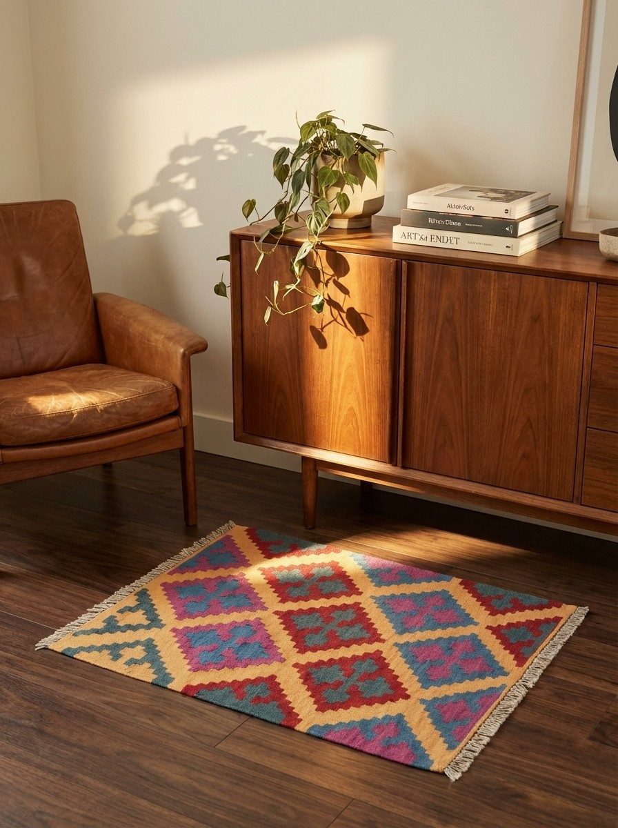 Looma Teppich Kelim Gashgai 89x67cm, rechteckig, Höhe: 5 mm, Gashgai, Schurwolle, Unikat