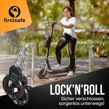 firstsafe Kettenschloss Handschellenschloss für E Scooter Schloss mit Tasche