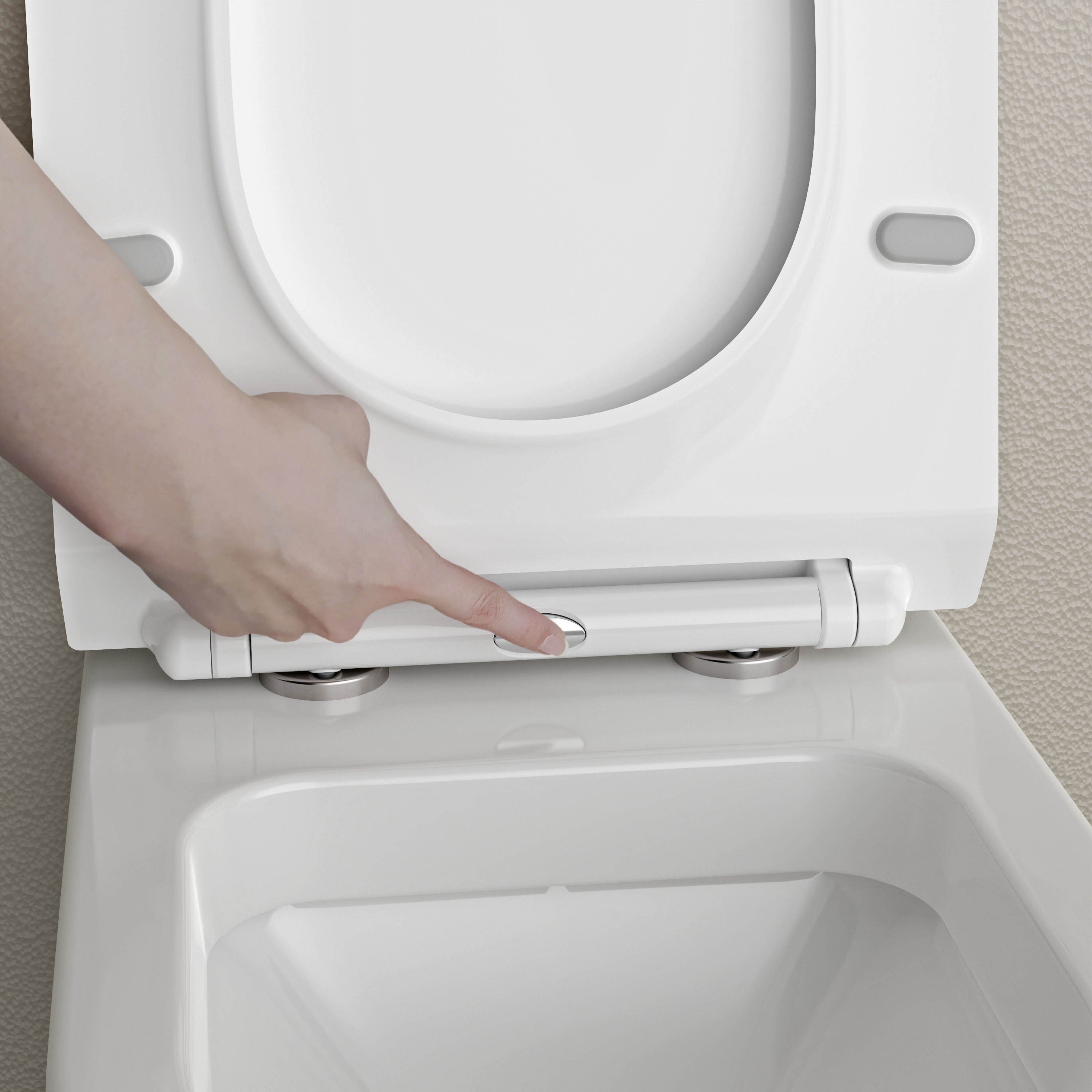 Bernstein WC-Sitz U2019 ultraflach in Weiß glänzend, ultraflaches Design, Soft-Close und Take-Off – Bild 4 von 5