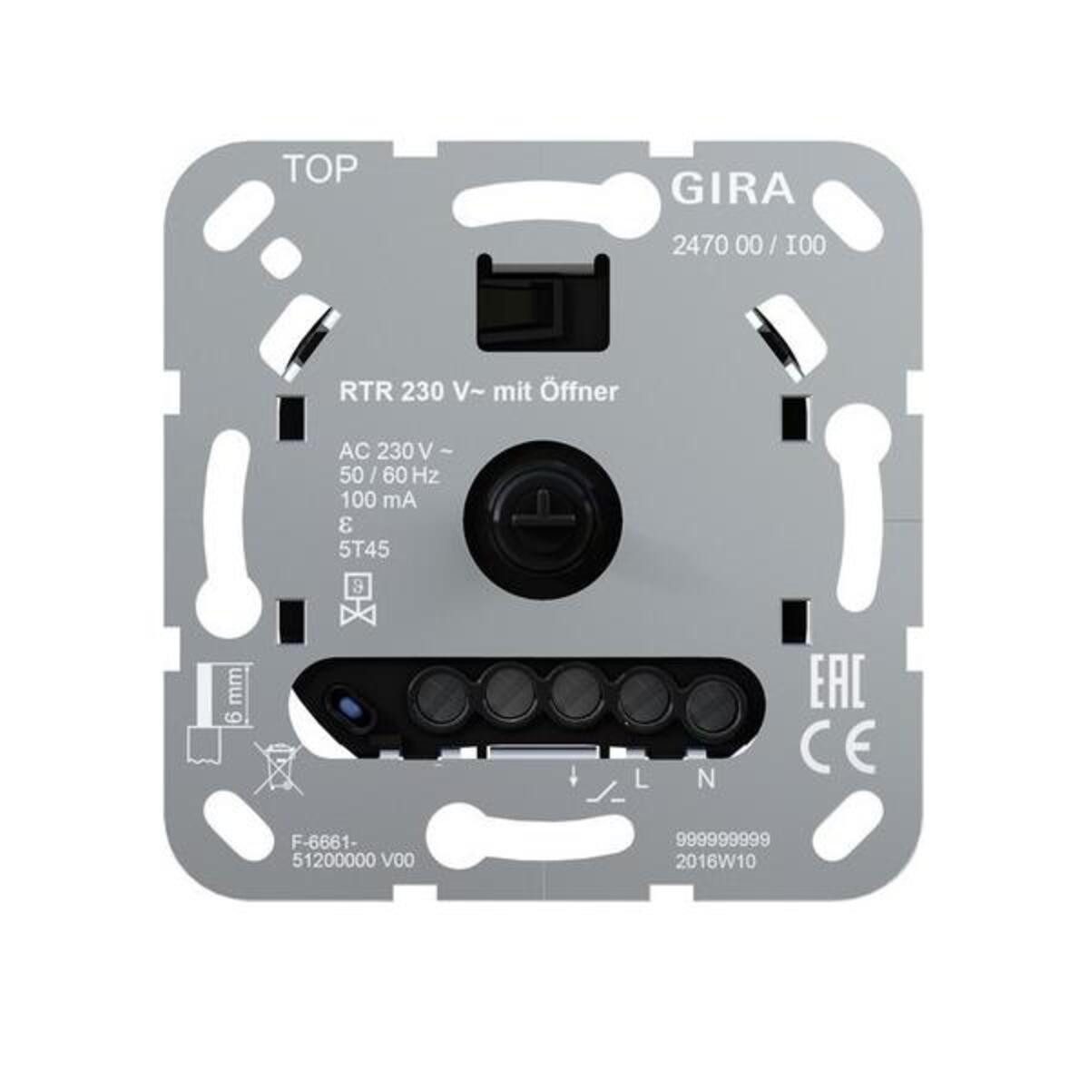 GIRA Klein-Durchlauferhitzer Gira Raumtemperaturregler 247000