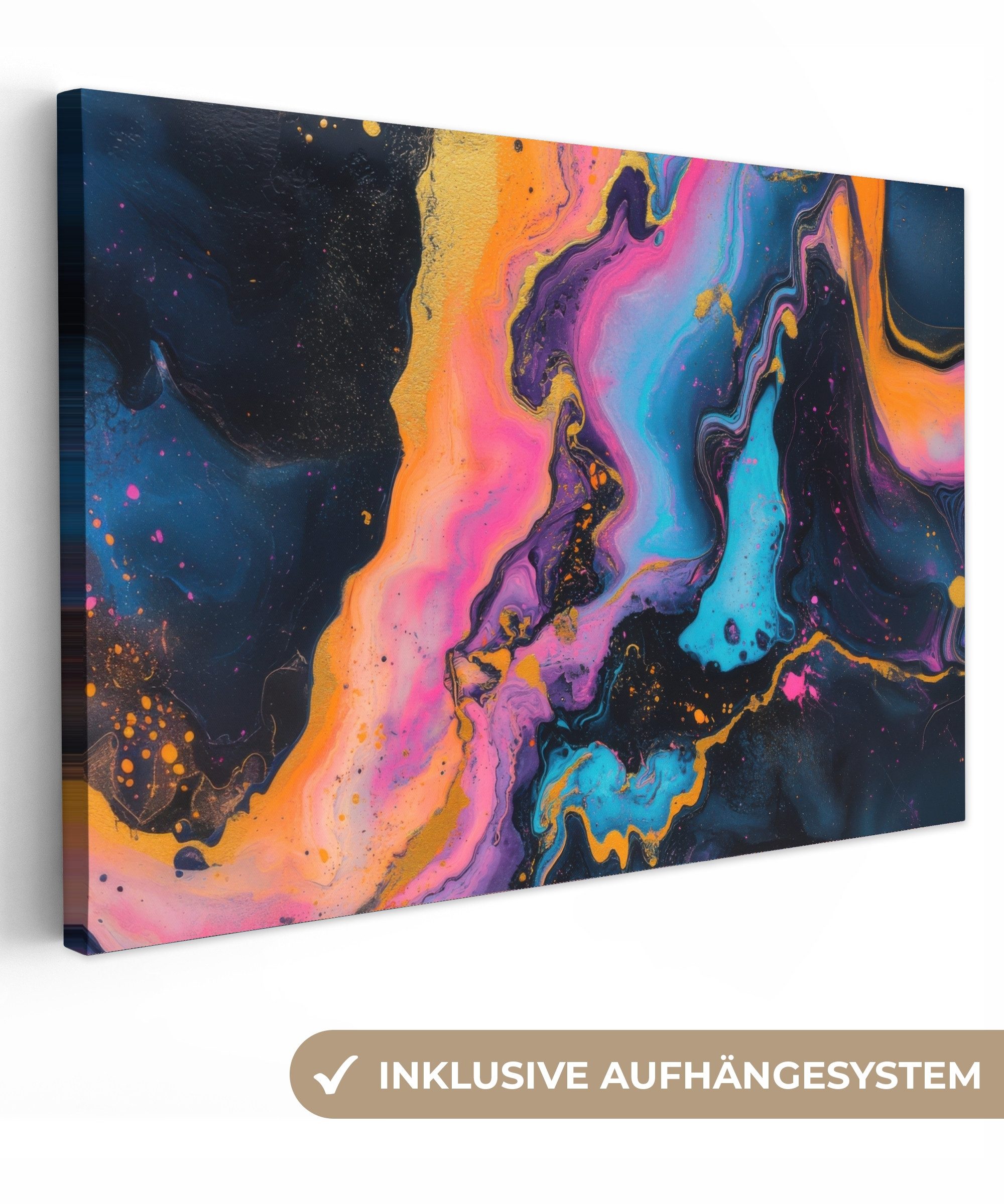 Leinwandbild Modern - Marmor - Orange