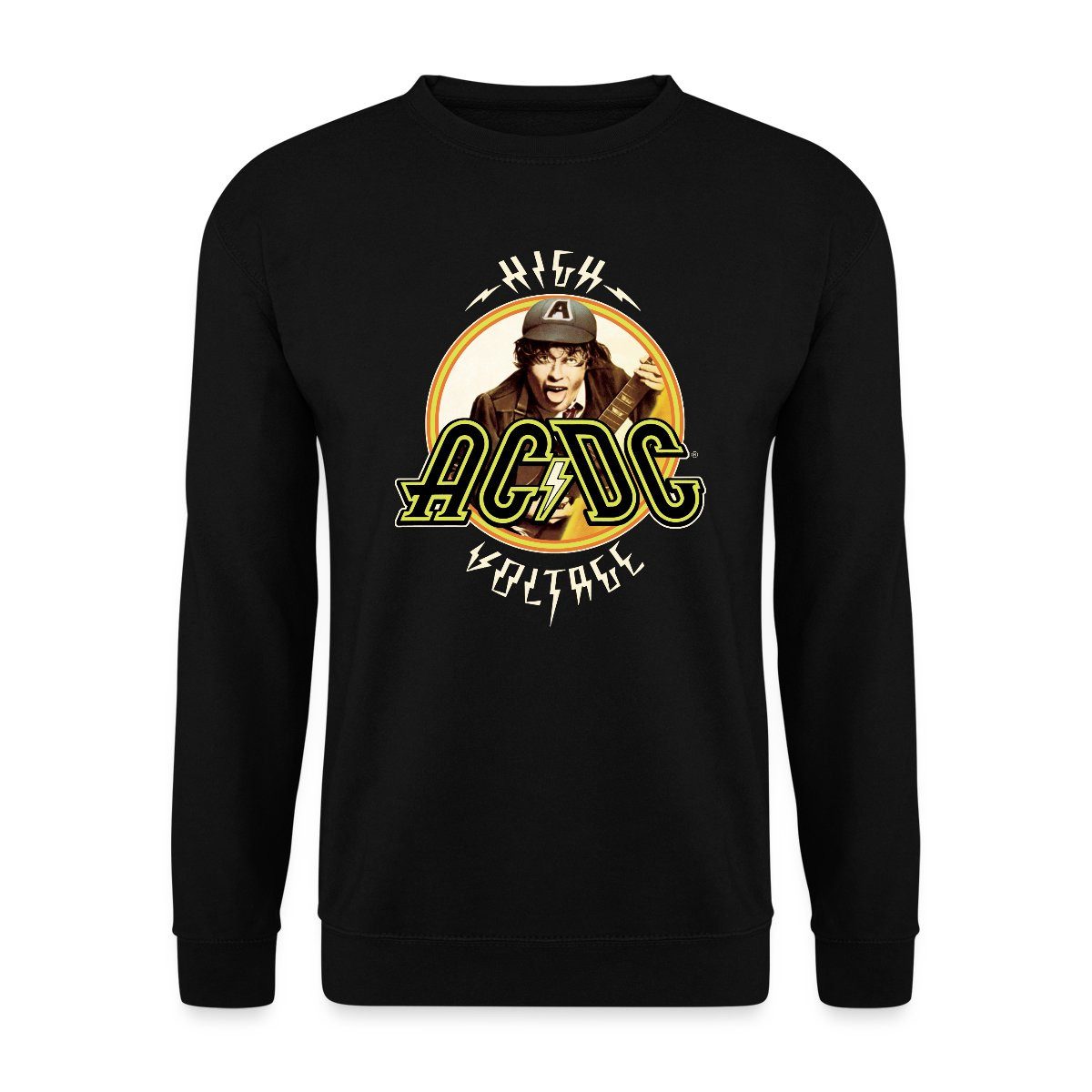 Spreadshirt Sweatshirt AC/DC Logo High Voltage Angus Young Unisex Pullover (1-tlg)