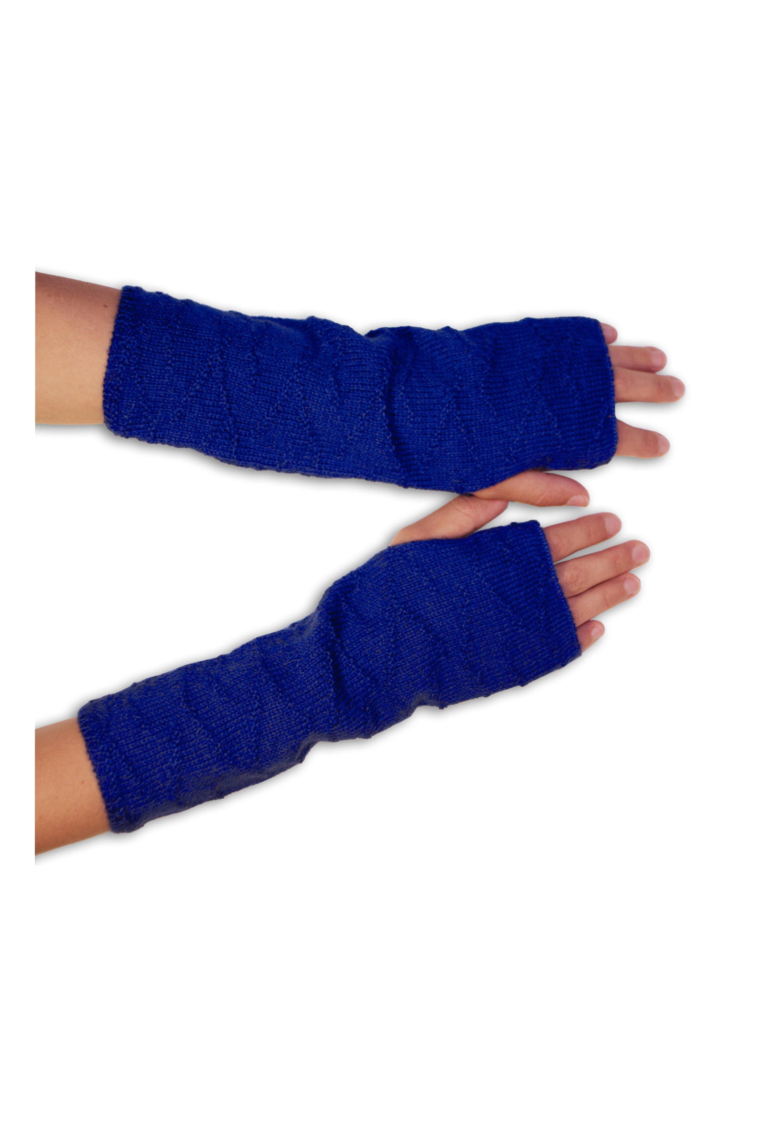 Gear 100% Armstulpen Alpaka Handstulpen Posh Alpakawolle blau