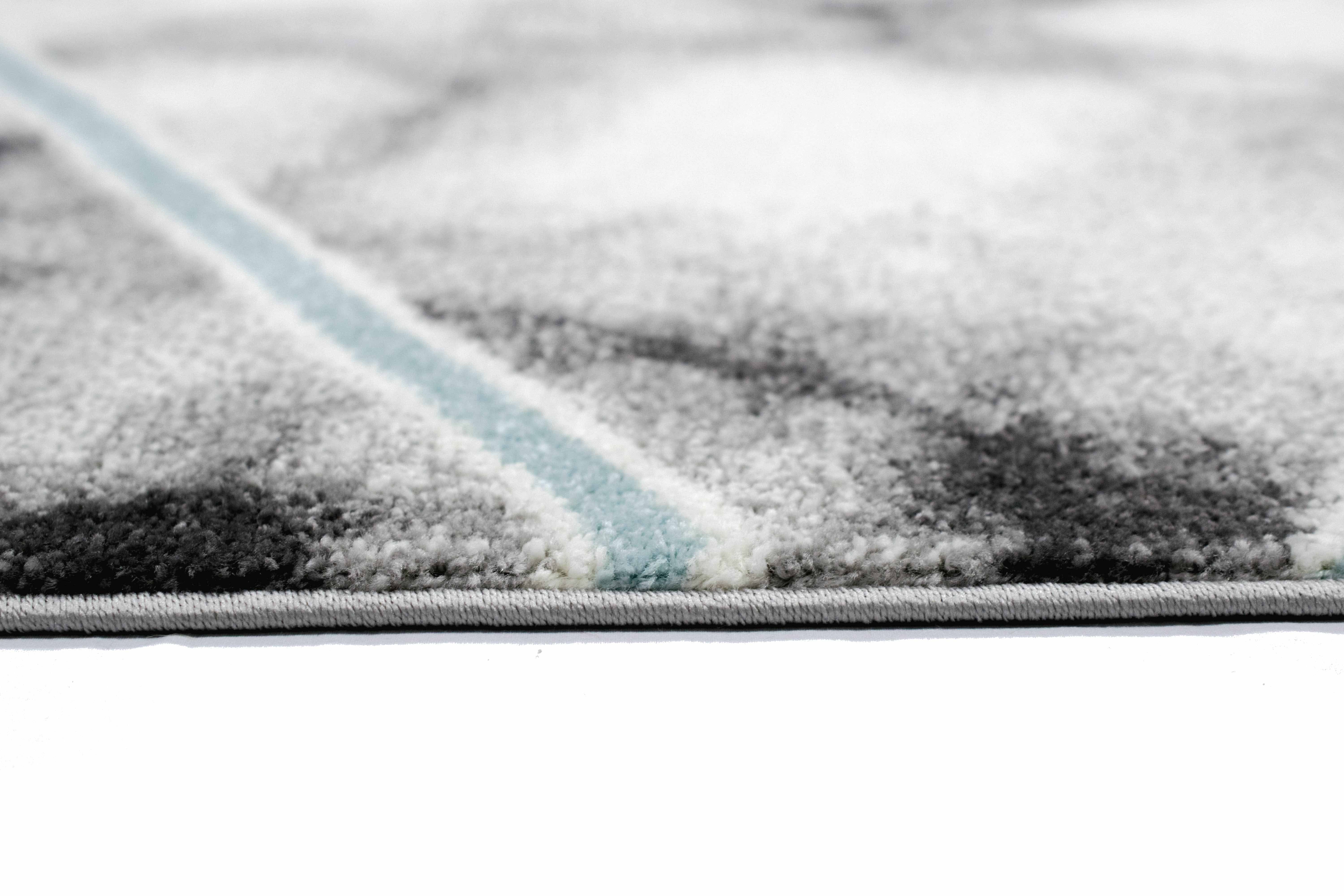 Carpetia Teppich Teppich Marmor Design Wohnzimmer Flur blau grau creme - pflegeleicht, rechteckig, Höhe: 9 mm – Bild 5 von 5