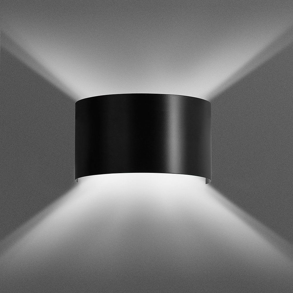 Wandleuchte 20 G9 Down Up LED indirekt Licht-Erlebnisse Metall wechselbar, Schwarz B: Flur XANDER, cm Warmweiß, Treppenhaus