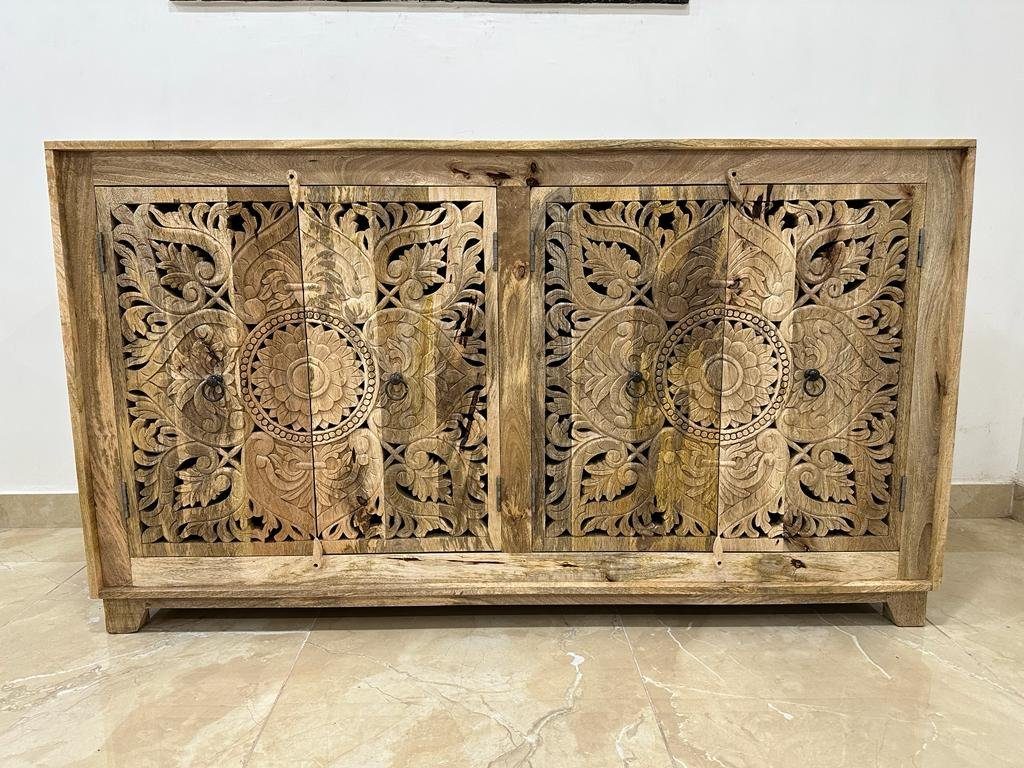 Unterschrank cm Indien Oriental Natur Galerie Sideboard Hema 160 Handarbeit