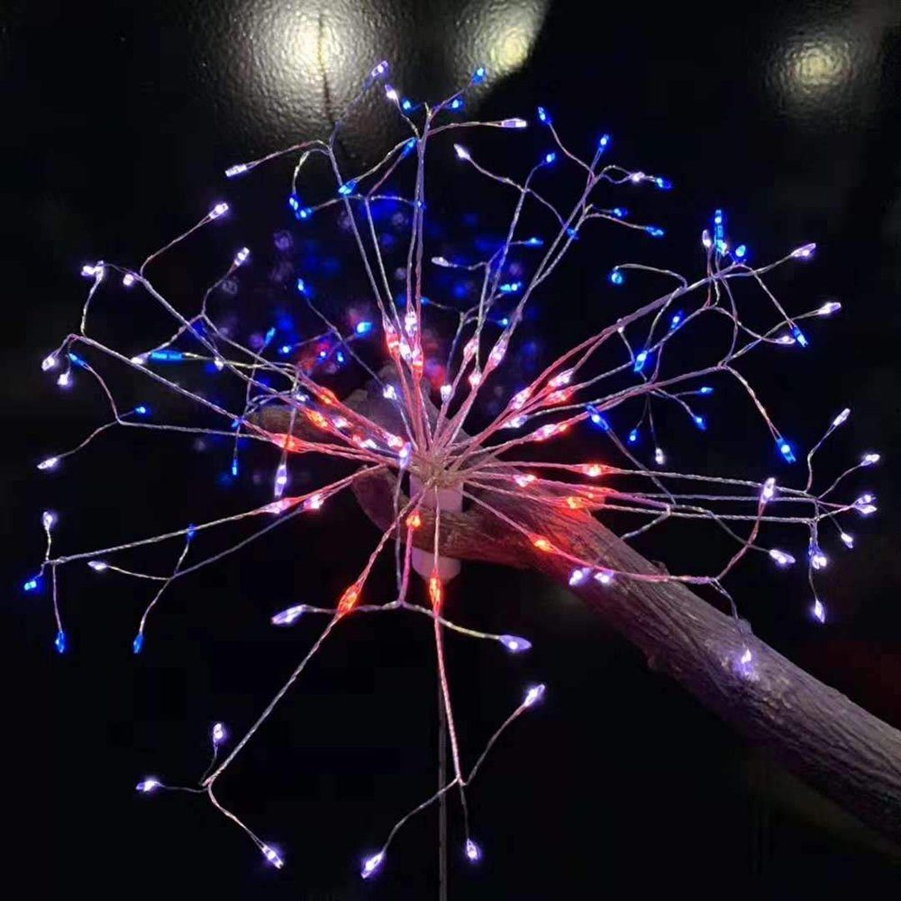 LED-Lichterkette Feuerwerk mit Modi,Wasserdicht,Batterie, Fernbedienung LED Lichterketten, Mehrfarbig 8 Sunicol