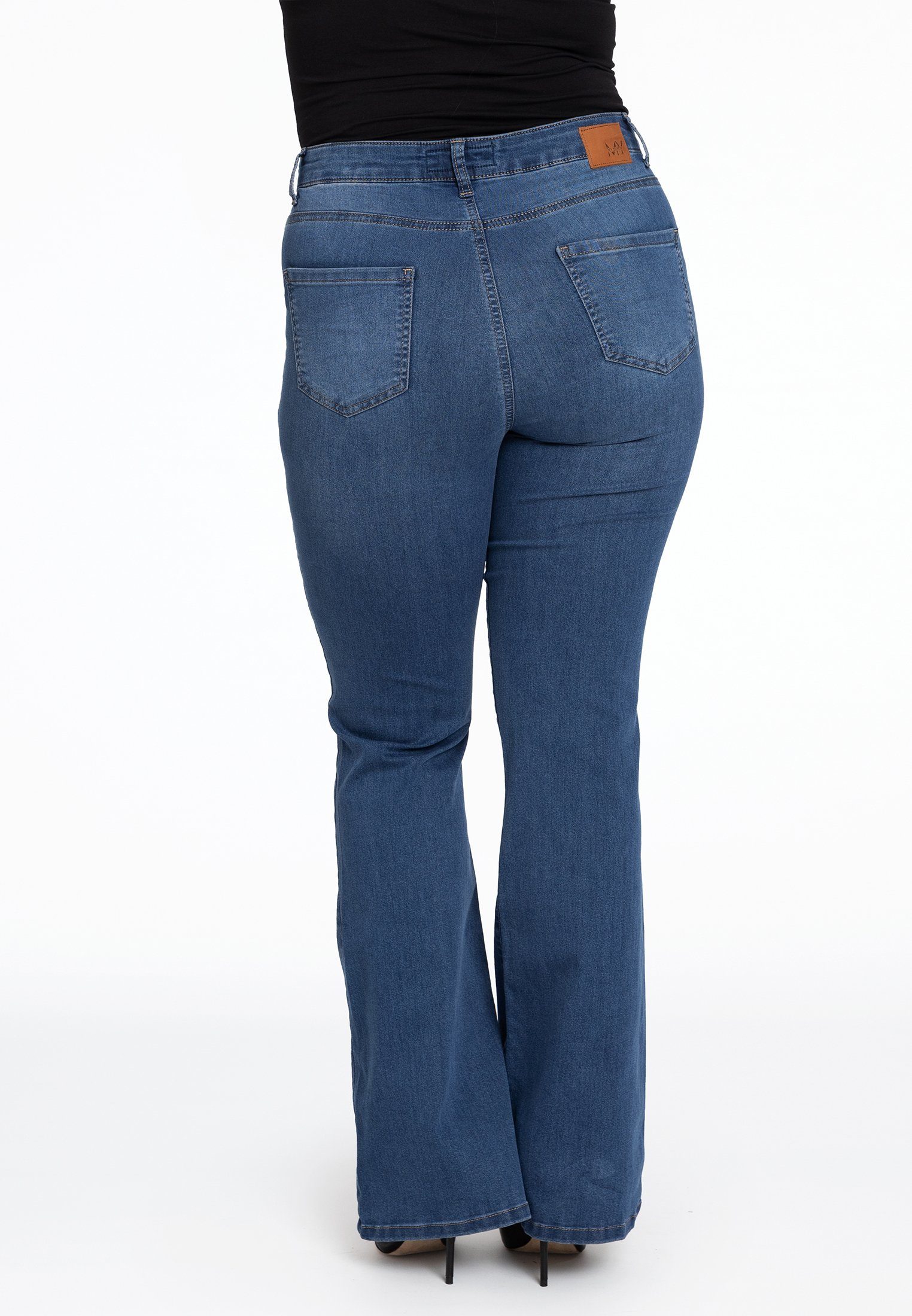 Größen Yoek High-waist-Jeans Große indigo
