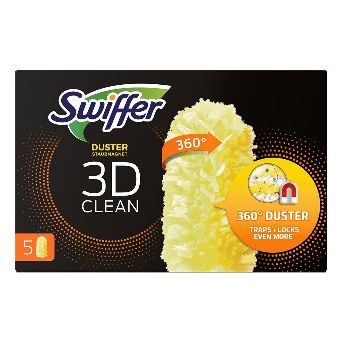 Swiffer Staubwischer 360°, 5er Nachfüllpack Staubmagnet-Tücher