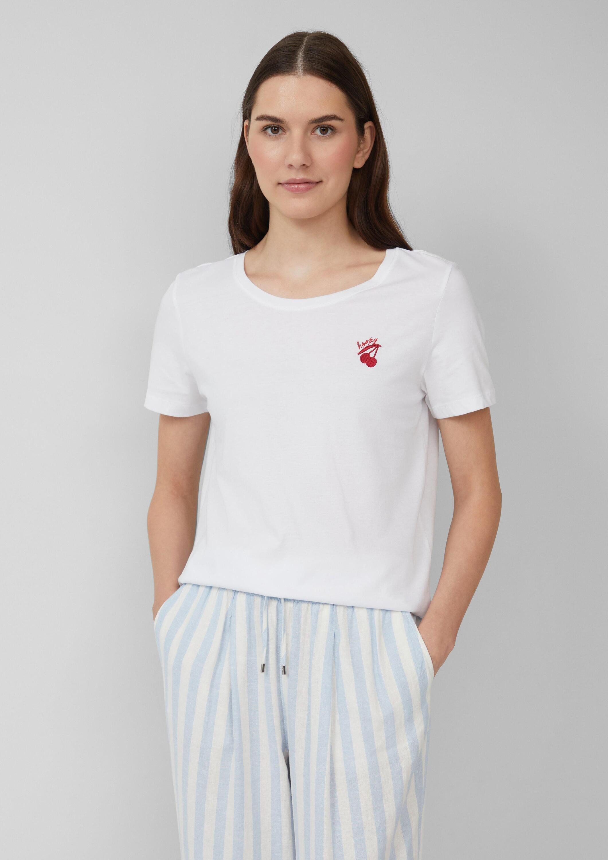 s.Oliver Kurzarmshirt T-Shirt Jersey-T-Shirt mit Stickerei günstig online kaufen