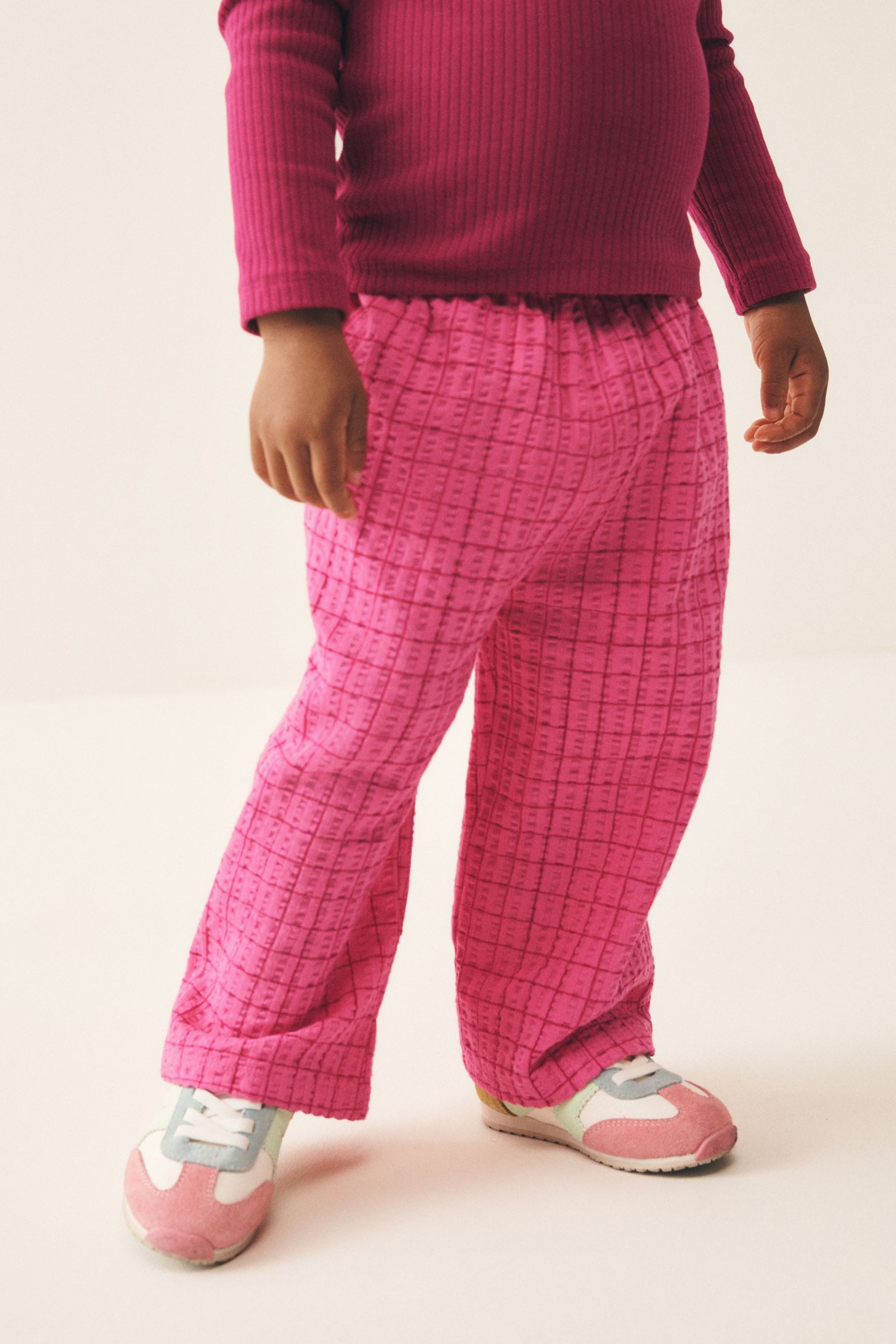 Next Palazzohose Strukturierte Hose mit weitem Bein (1-tlg) – Bild 3 von 5