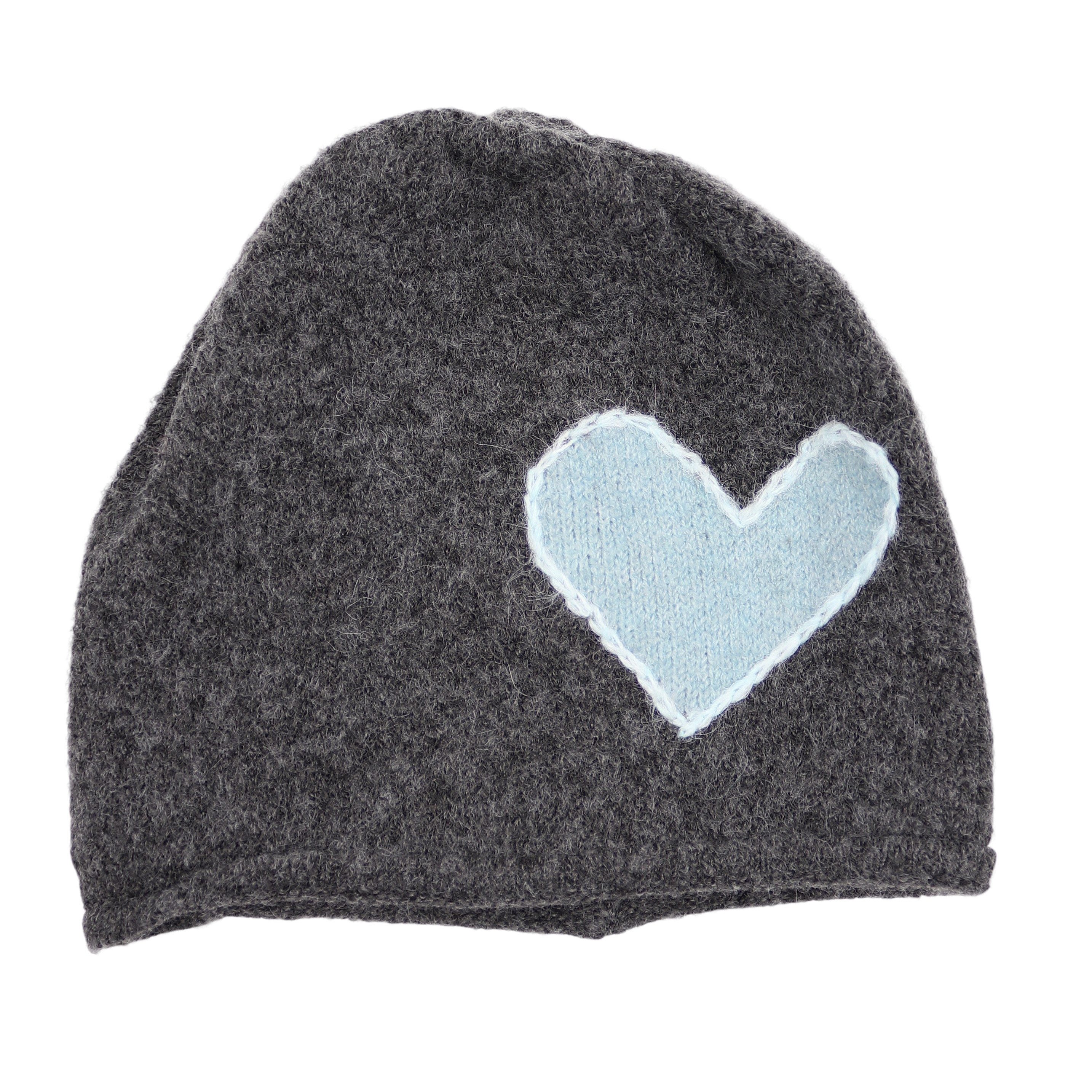 MIRROSI Strickmütze Damen Mütze Beanie ONESIZE mit Herz-Applikation, 100% Viskose weich & bequem – Onesize
