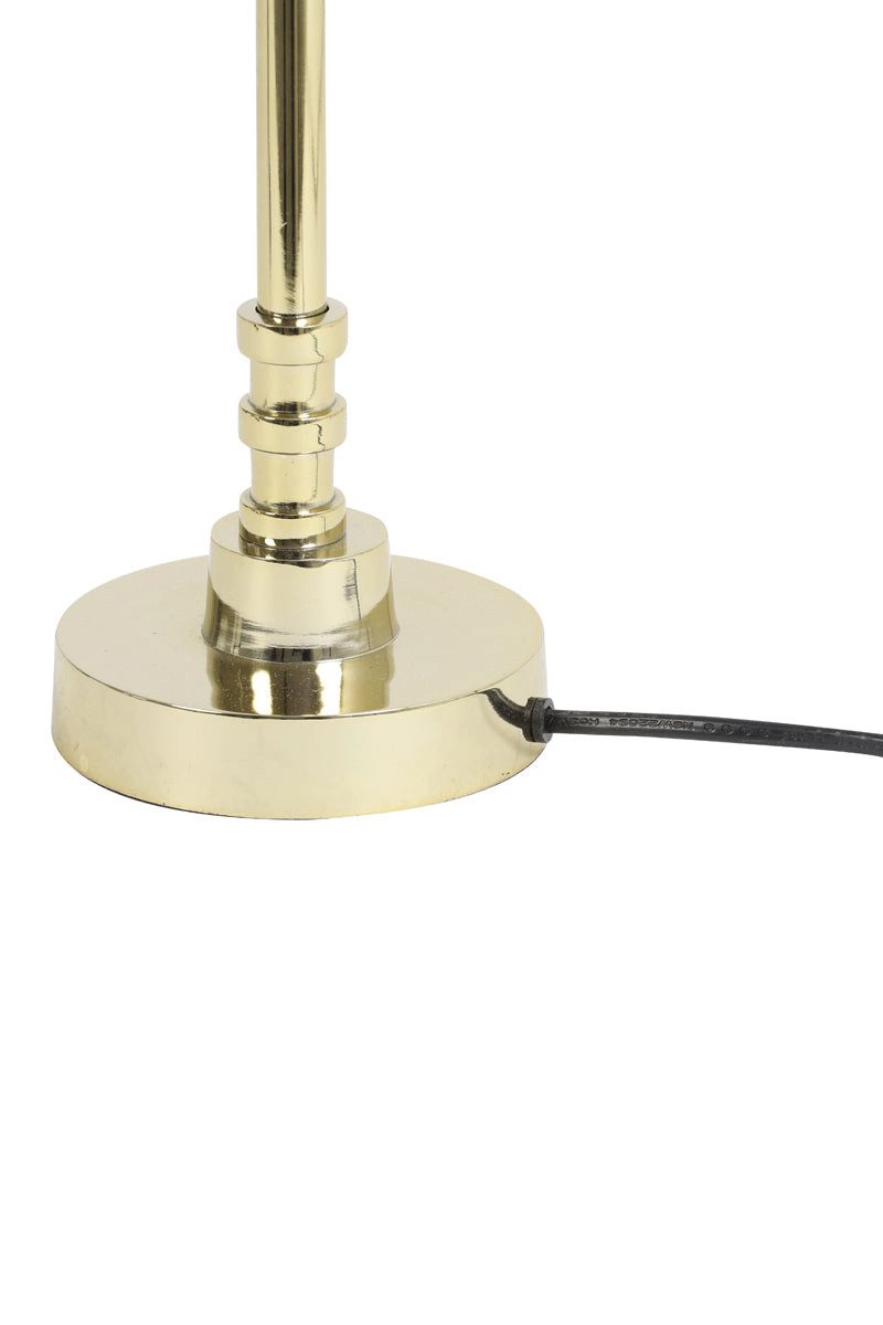 Dirk Davids Leuchten GmbH Tischleuchte Tischlampe Rund Poliert Gold Tischleuchte Höhe 47cm, E27