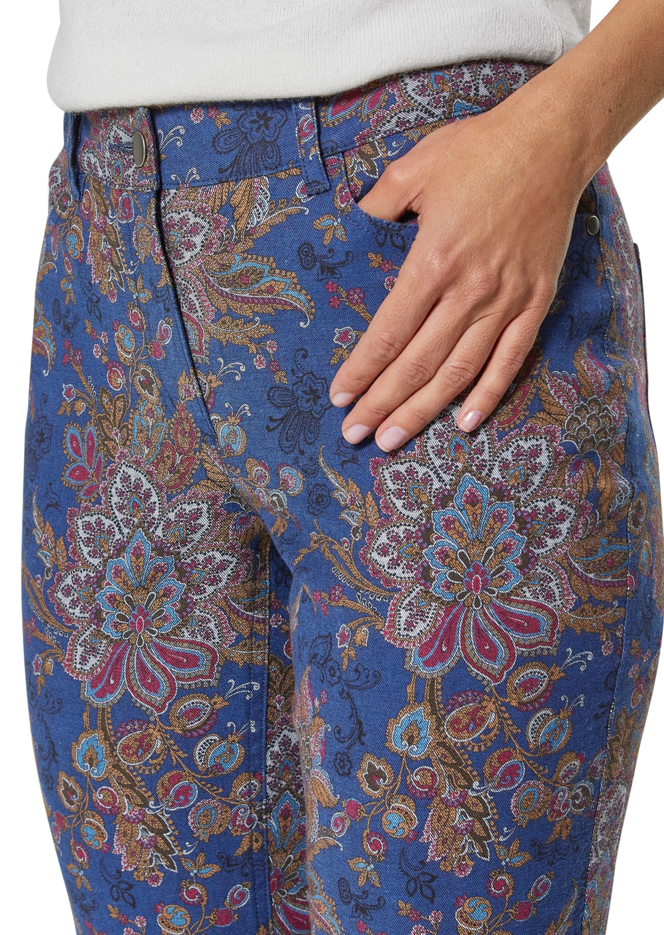 MADELEINE Gerade Jeans Schlanke Jeans mit Paisley-Print