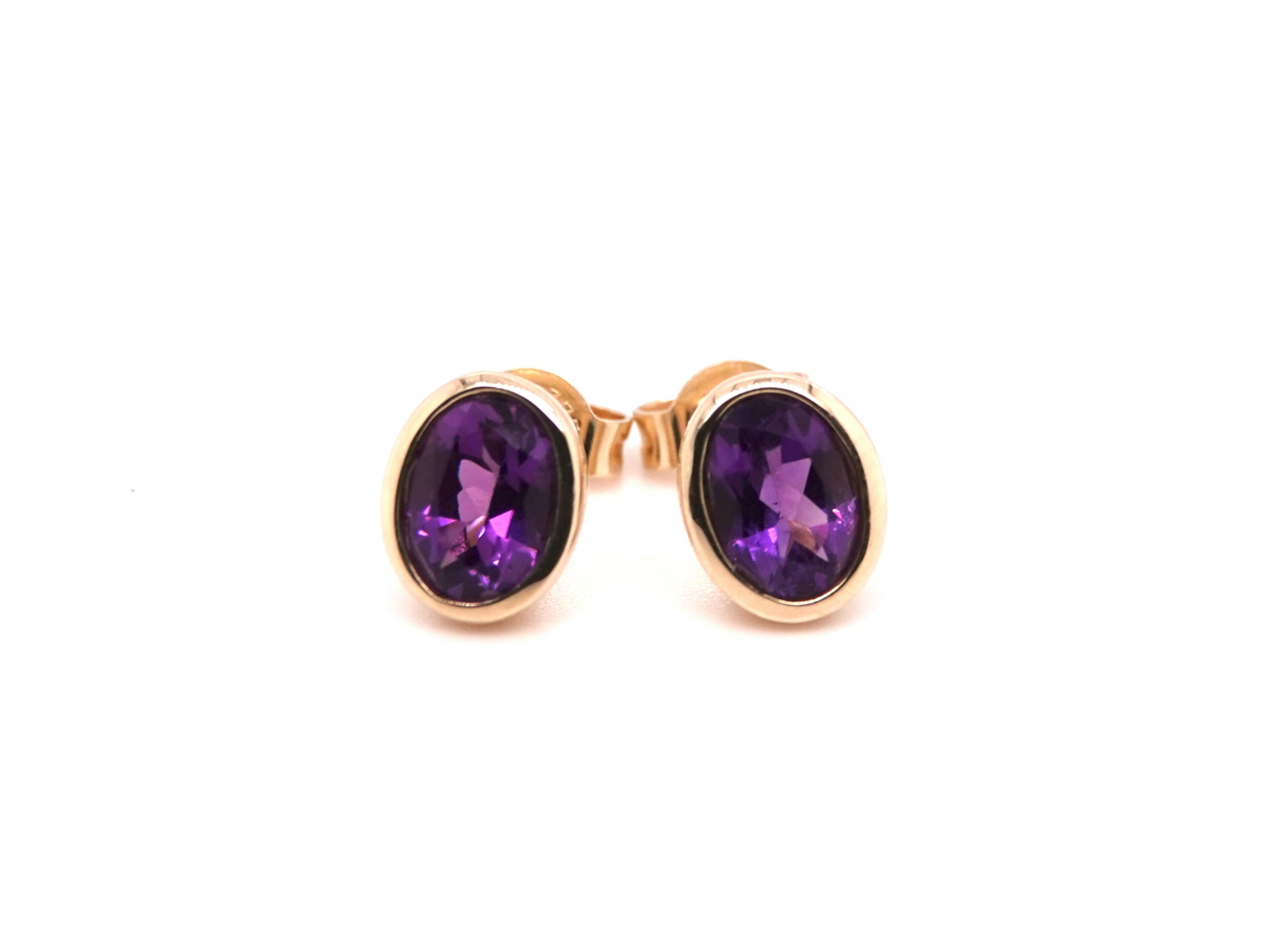 Sogni d'oro Paar Ohrstecker mit Amethyst, Gelbgold 375