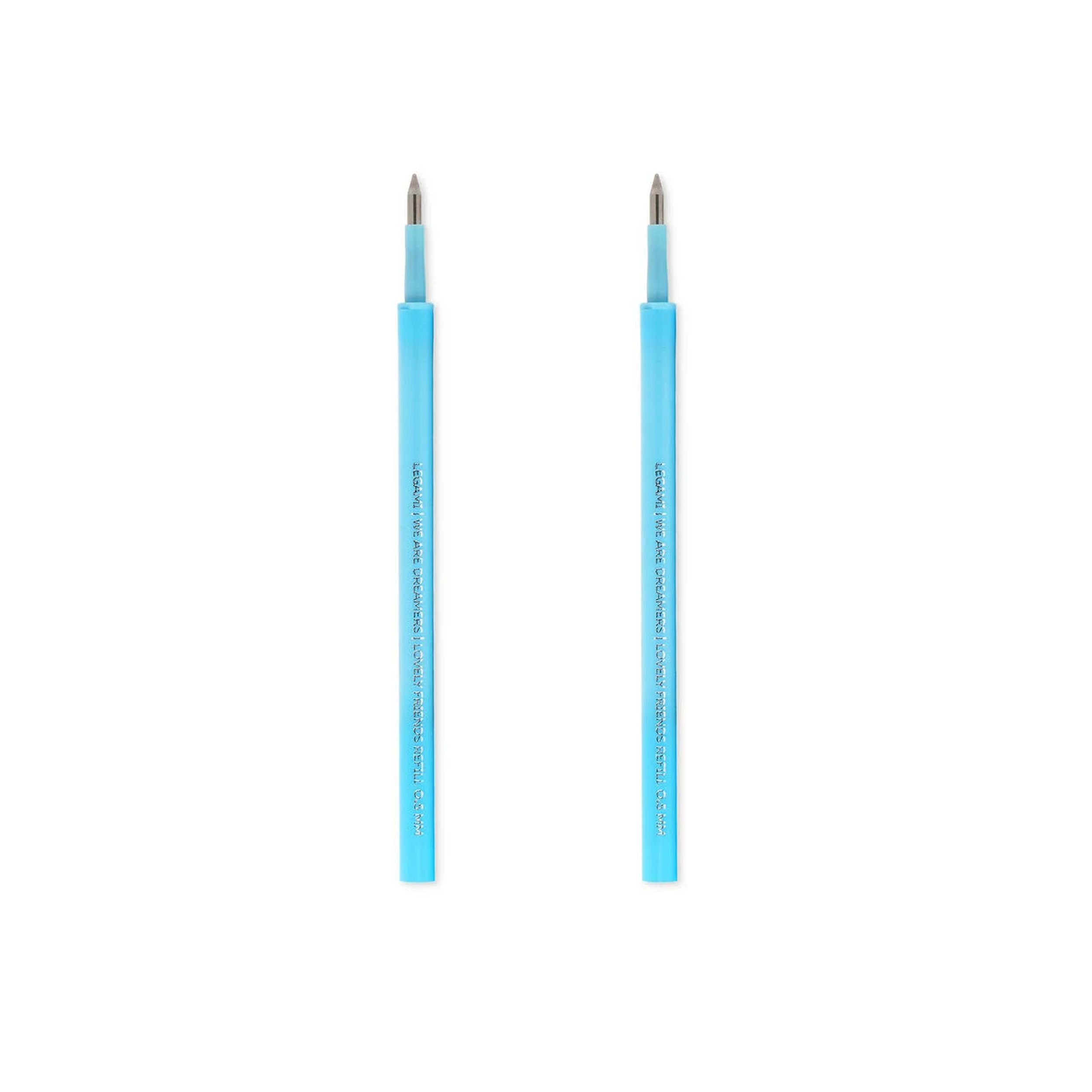 Legami Gelschreiber 2er-Set Ersatzminen Lovely Friends Gelstifte Hellblau 0,5mm