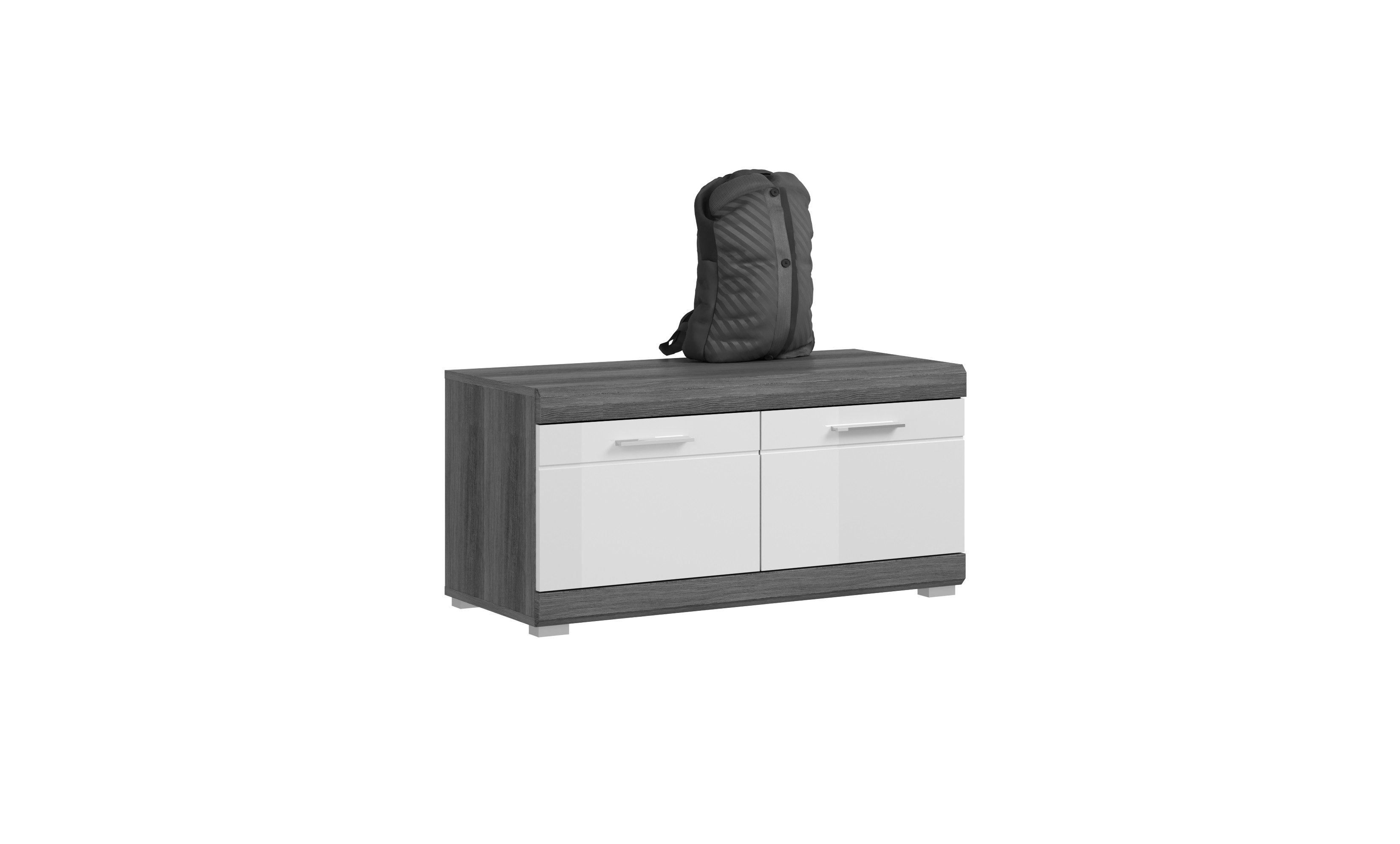 furnling Sitzbank Scott, Sitzfläche, 2 Türen, 4 Fächer, großzügiger Stauraum, 90 cm breit