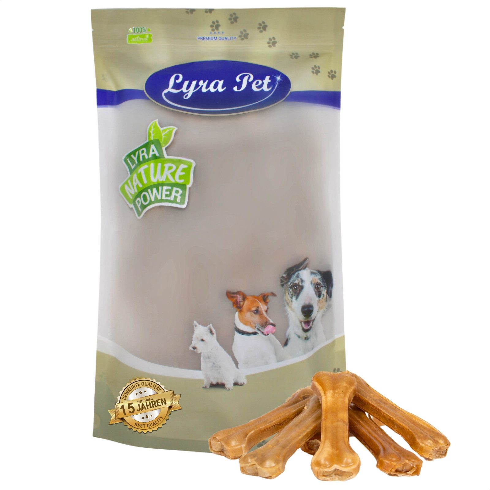 Lyra Pet 50 Stk. Lyra Pet® Kauknochen ca. 16 cm Rind, Ergänzungsfutter für: Hund