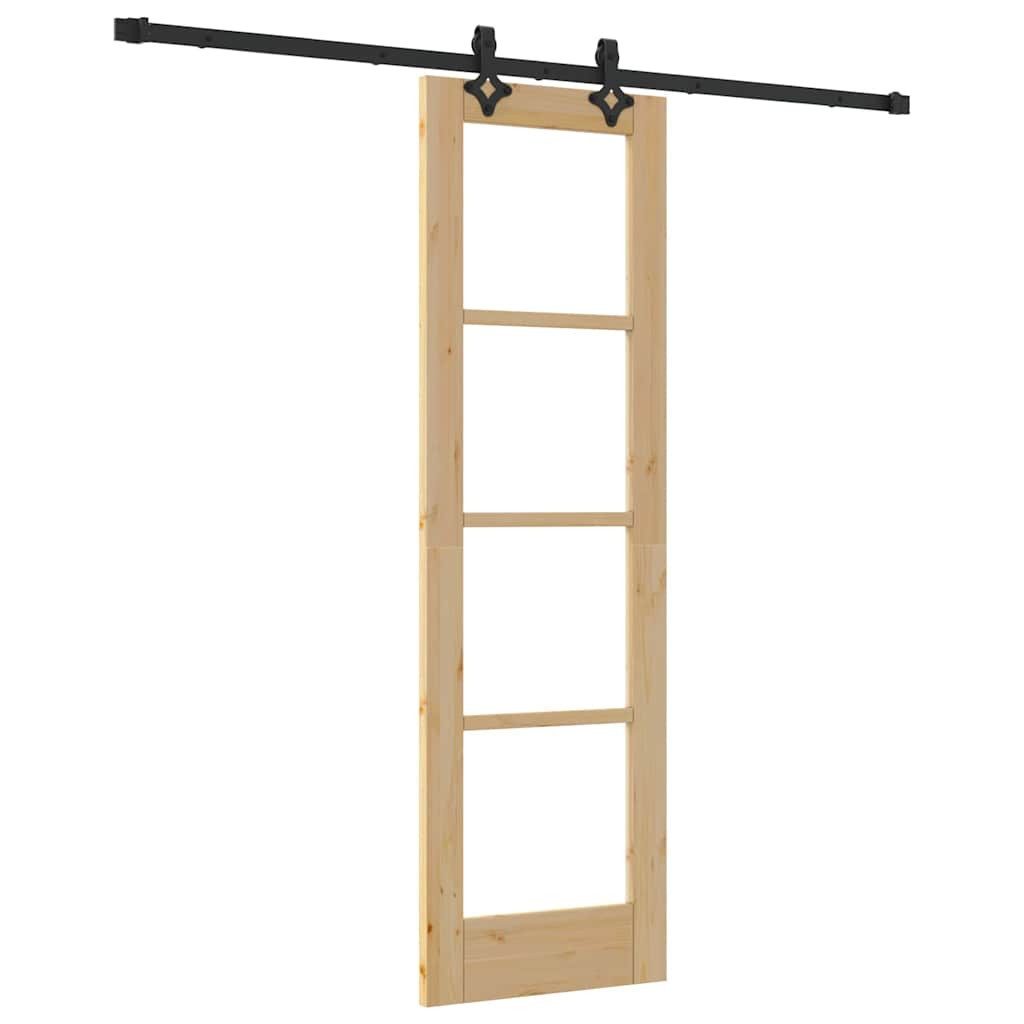 vidaXL Haustür Schiebetür ORKDAL Natürlich und Schwarz 61 x 198,5 cm (1-St)