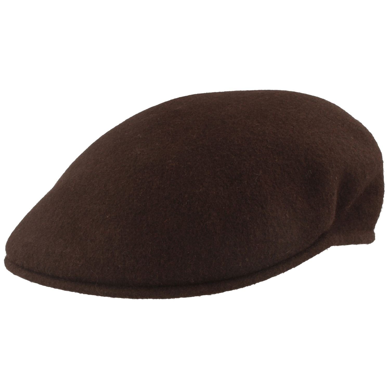 Kangol Schiebermütze Cap 504 aus Wolle Dunkelbraun