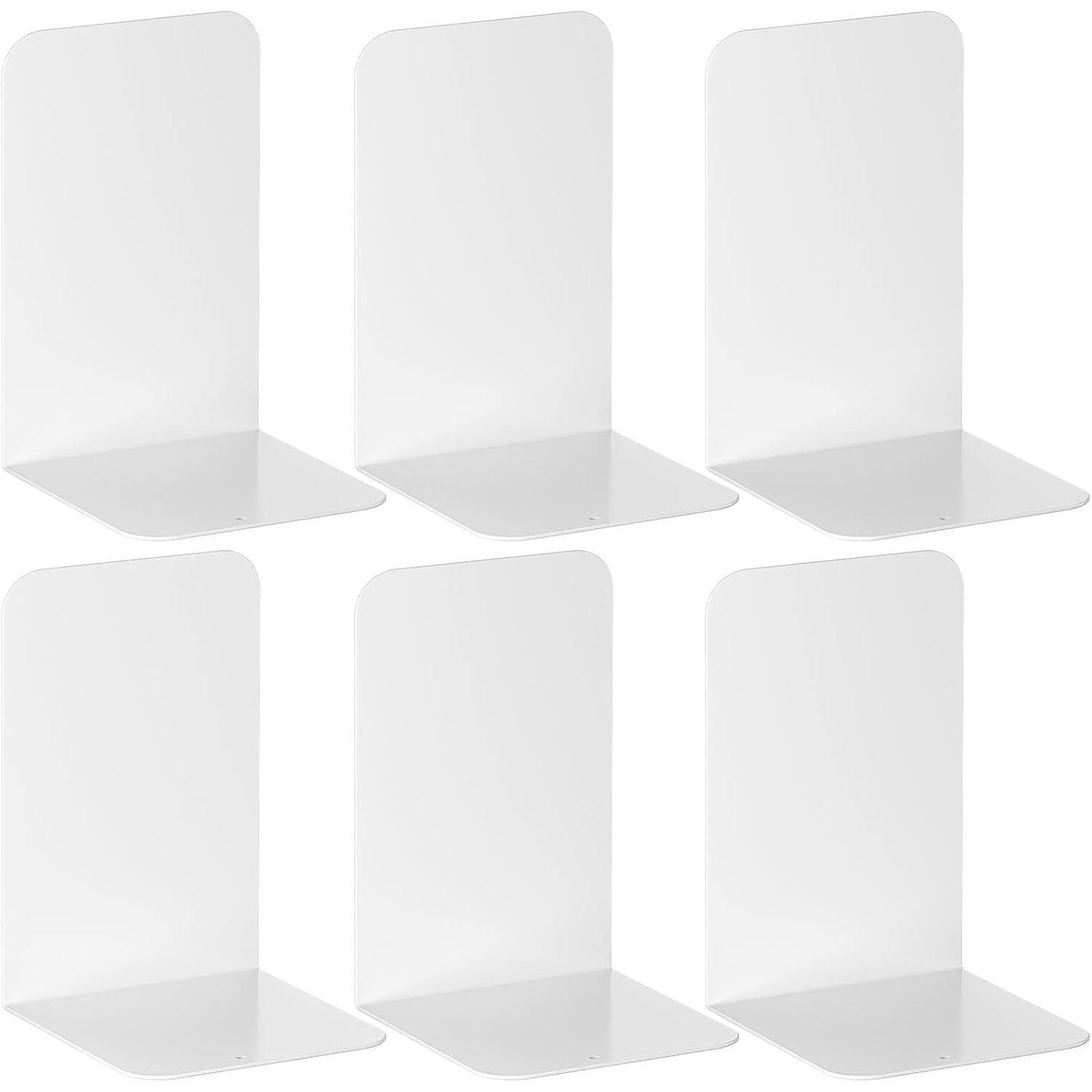 LuxusKollektion Buchstütze Buchstützen Metall Weiß Büro Schule Zuhause 20cm 14cm 6 Weiße