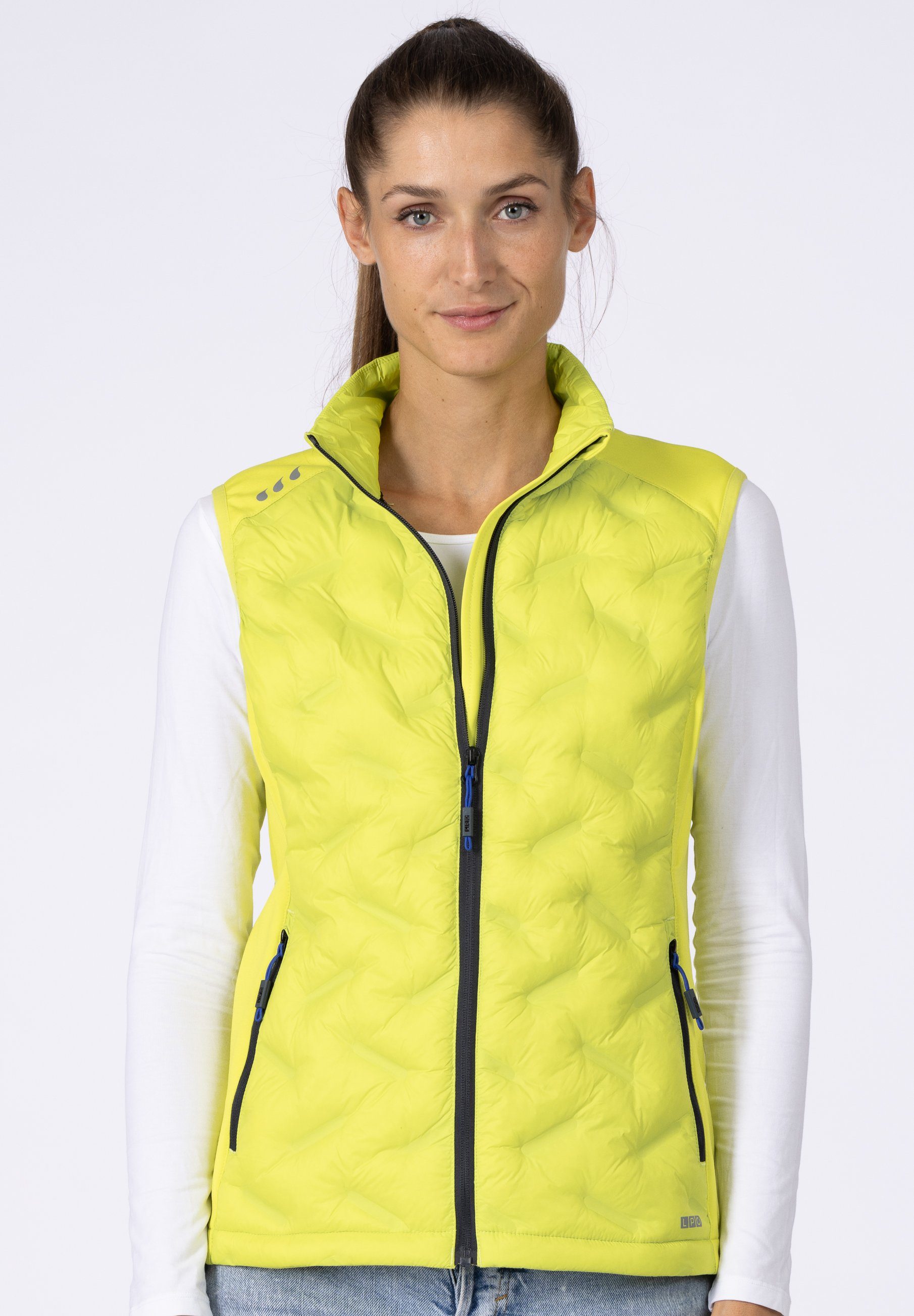 Steppweste Women mit Stehkragen YOLANDA DEPROC CS Funktionsweste, Hybridweste Outdoorweste, evening Active primerose