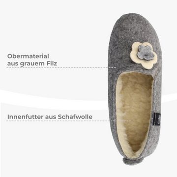 filsko Winter HausSchuhe / Pantoffeln für Damen Slipper mit Schafwolle gefüttert