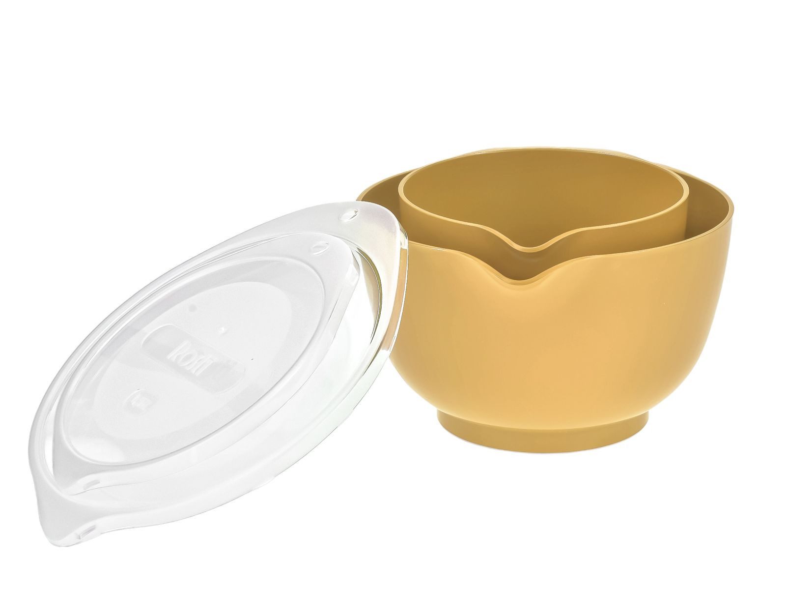 ROSTI Rührschüssel "Margrethe New" 1,5 und 3 Liter Set mit Deckel, Kunststoff, (Spar-Set, 2-tlg), spülmaschinenfest, auch für Mikrowelle und Gefrierschrank (gelb)