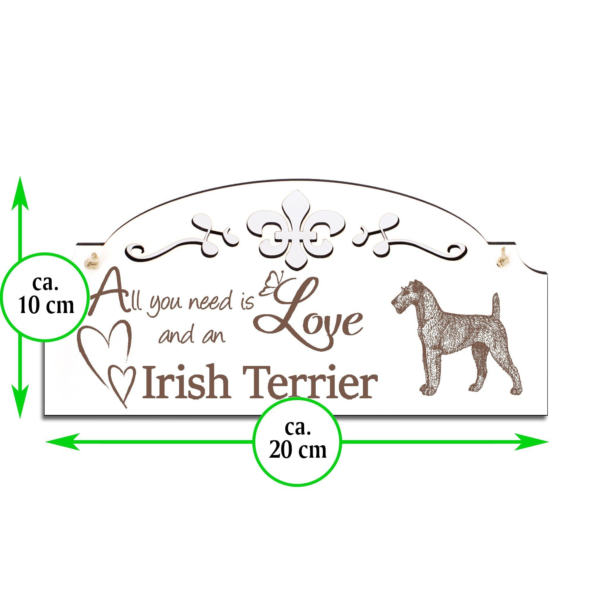 Love Deko need you Dekolando Hängedekoration is Terrier 20x10cm All Irish