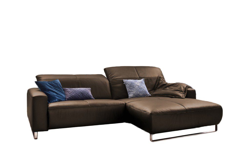 Sofa, ohne od. YORK, Recamiere rechts Ecksofa KAWOLA mit Sitztiefenverstellung links, od. hasel