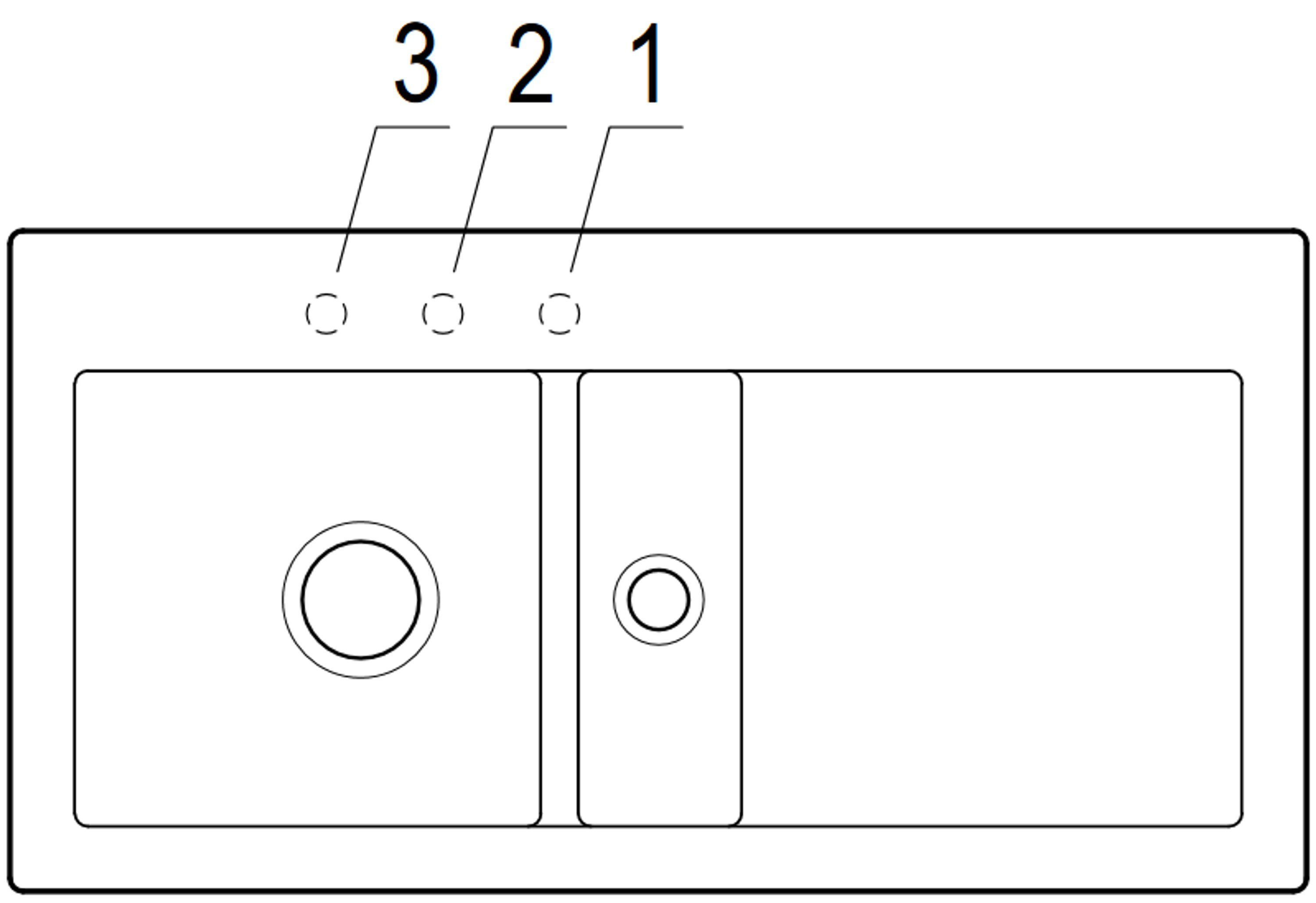 100/22 Boch Küchenspüle cm, rechts Villeroy Rechteckig, Becken und 6770 geschützt, links RW, möglich Geschmacksmuster & 01