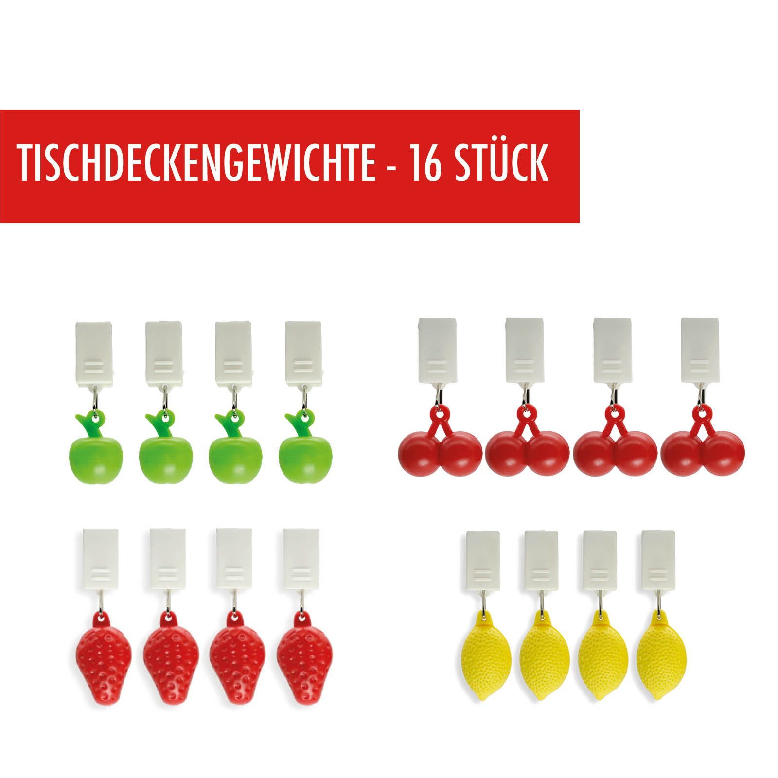 Osma Dekofigur 16er Set Tischdeckengewichte Obst günstig online kaufen