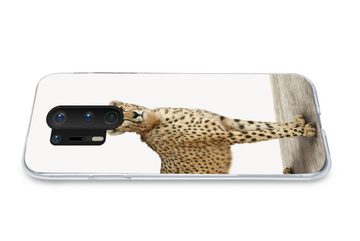 MuchoWow Handyhülle Leopard - Tiere - Weißer Hintergrund - Kinder - Jungen - Mädchen, Phone Case, Handyhülle OnePlus 8 Pro, Silikon, Schutzhülle